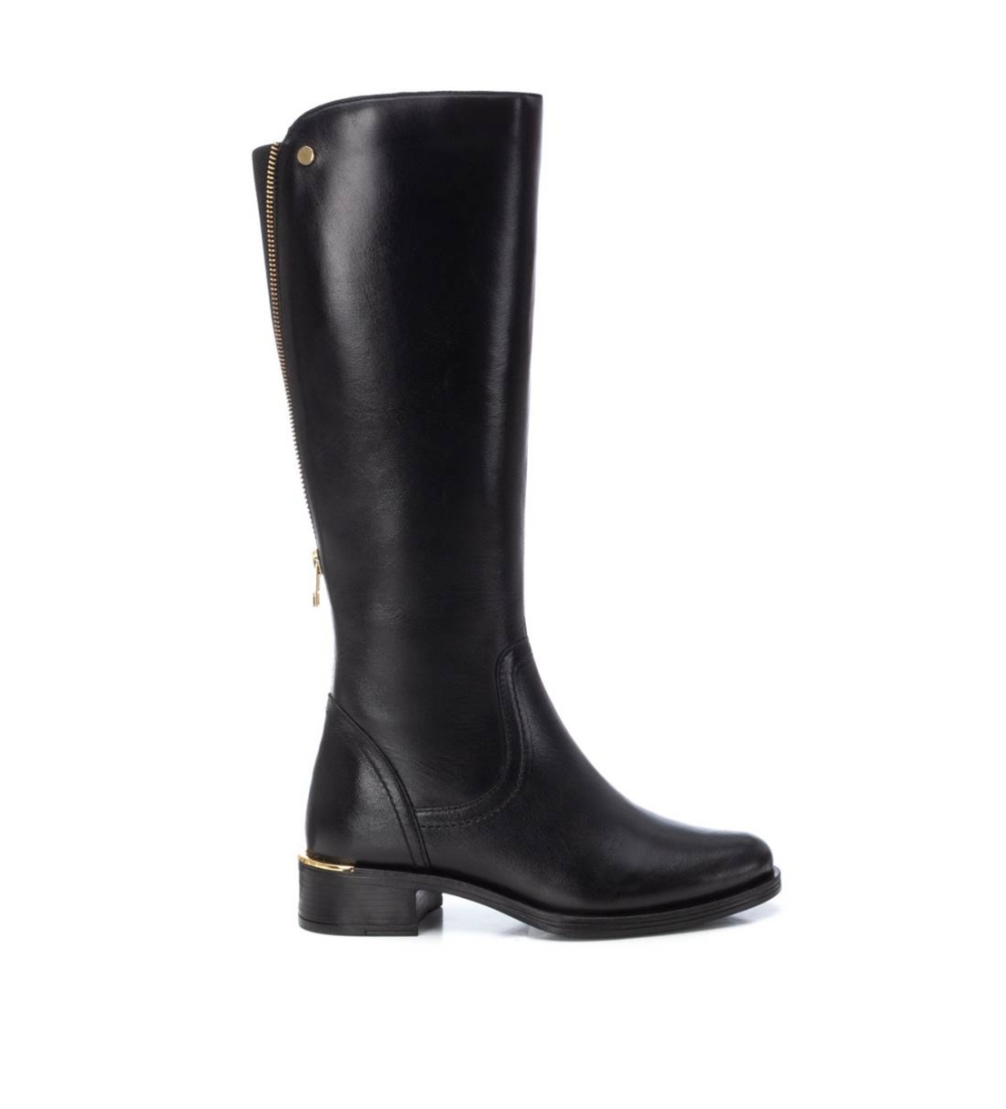 Carmela für Damen. 16201801-NEGRO Lederstiefel 162018 schwarz (37), 3 bis 5 cm, Reißverschluss, Lässig