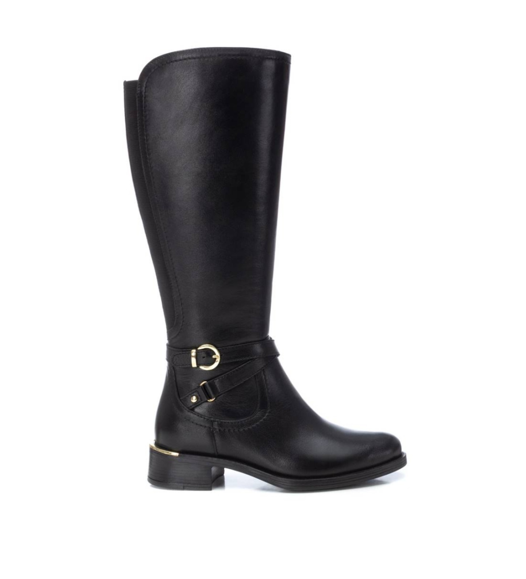 Carmela für Damen. 16202001-NEGRO Lederstiefel 162020 schwarz (40), 3 bis 5 cm, Reißverschluss, Lässig