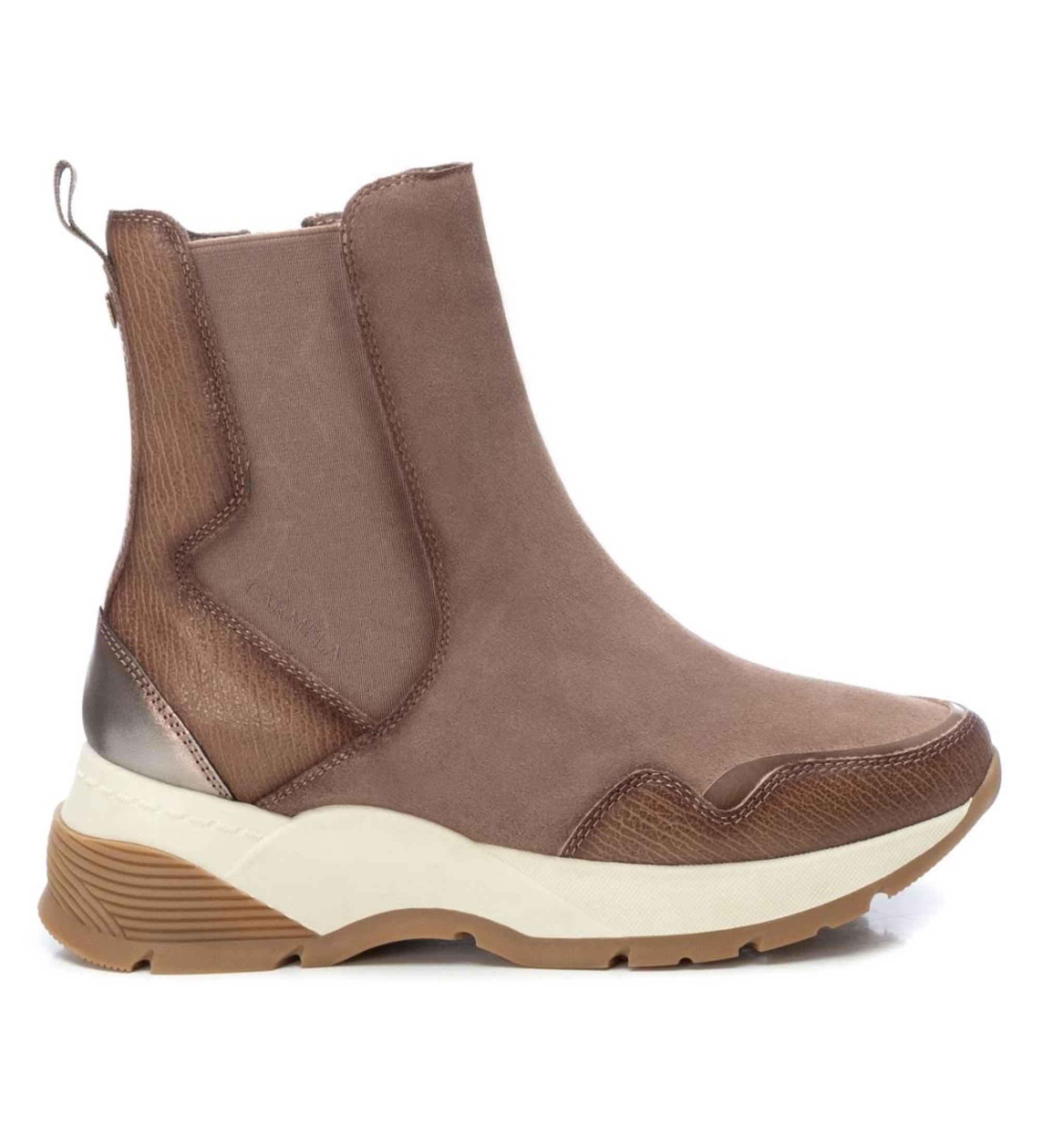 Carmela für Damen. 16117003-TAUPE Stiefelette 161170 taupe (36), Braun, 1 bis 3 cm, Spaltleder, Reißverschluss, Lässig
