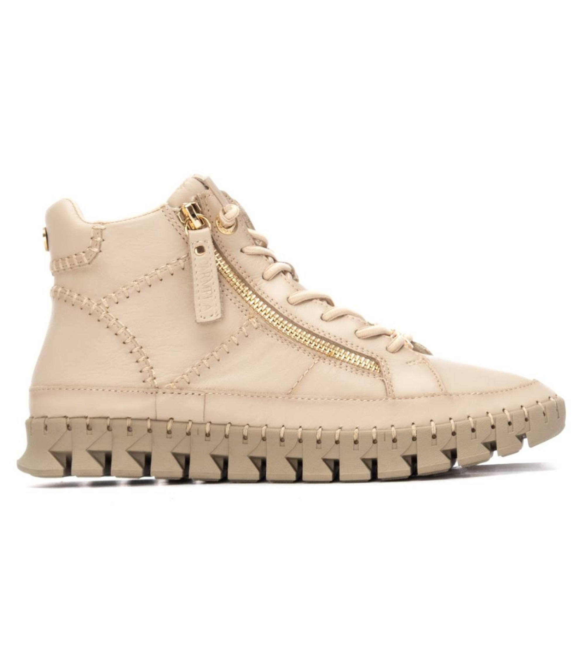Carmela für Damen. 16270802-BEIGE Lederstiefeletten 162708 beige (35), Wohnung, Reißverschluss, Lässig