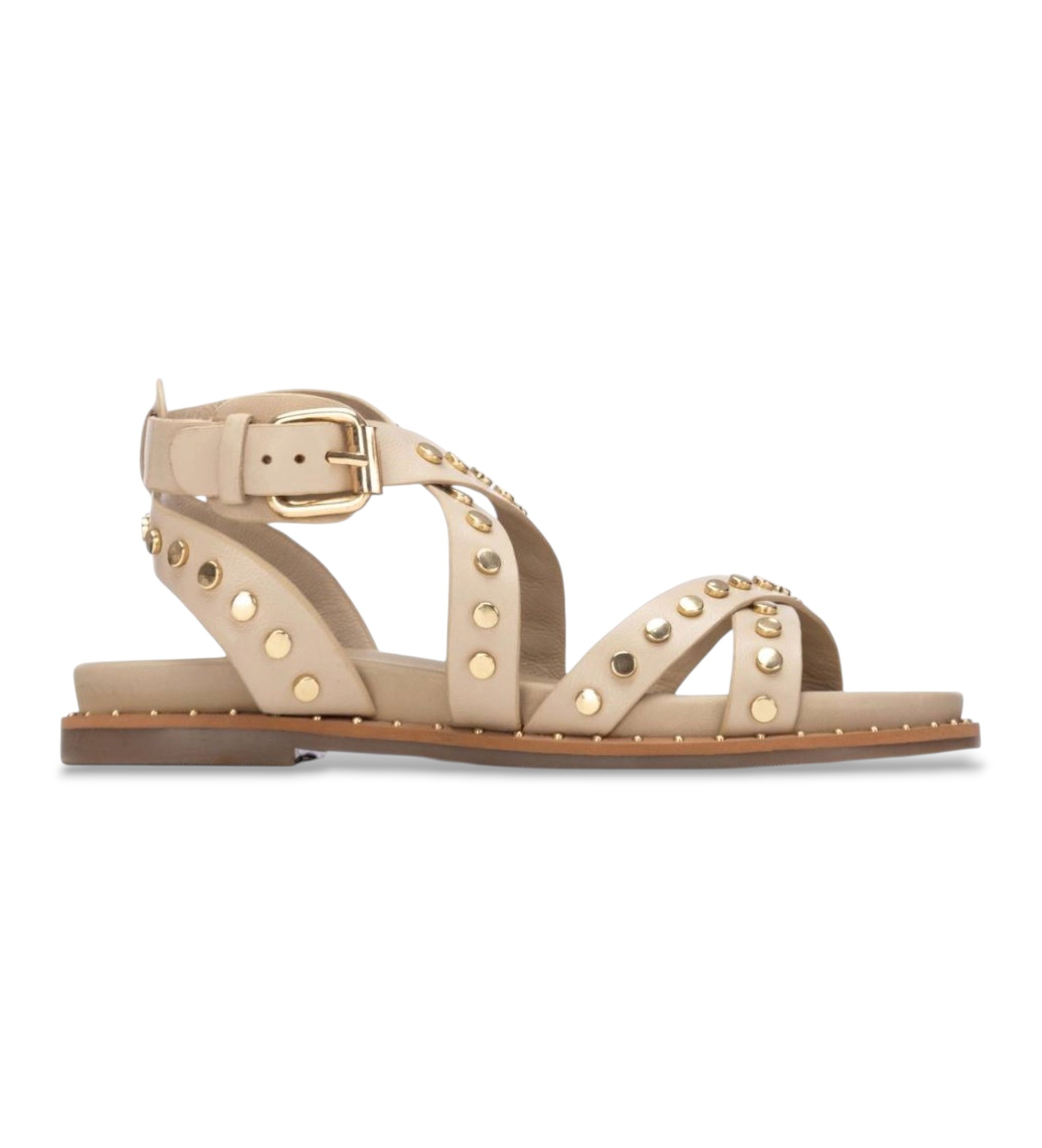 Carmela für Damen. 16239305-HIELO Lederschuhe 162393 beige (39), Wohnung, Schnalle, Lässig