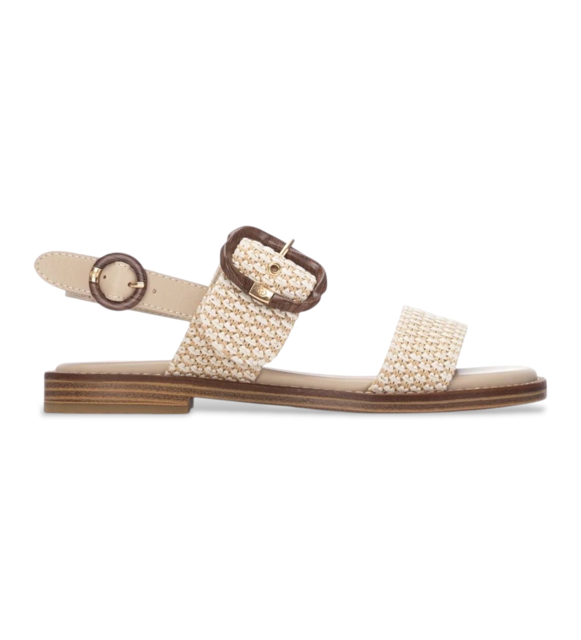 Carmela für Damen. 16315902-BEIGE Sandalen 163159 beige (39), Stoff, Wohnung, Schnalle, Lässig