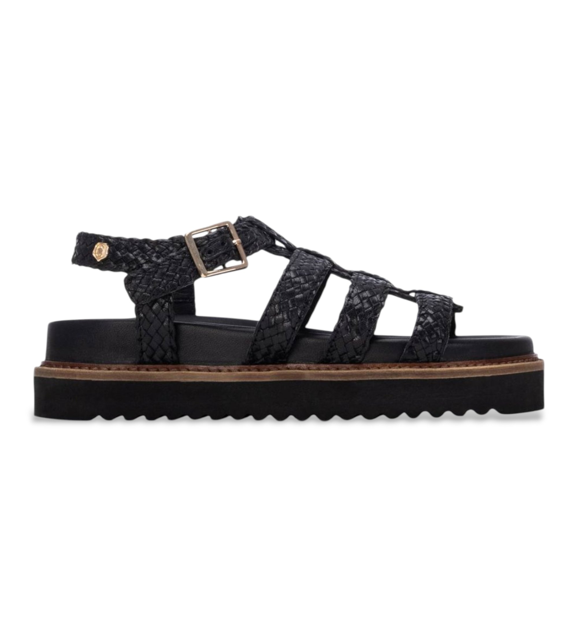 Carmela für Damen. 16303001-NEGRO Ledersandalen 163030 schwarz (41), 1 bis 3 cm, Schnalle, Lässig
