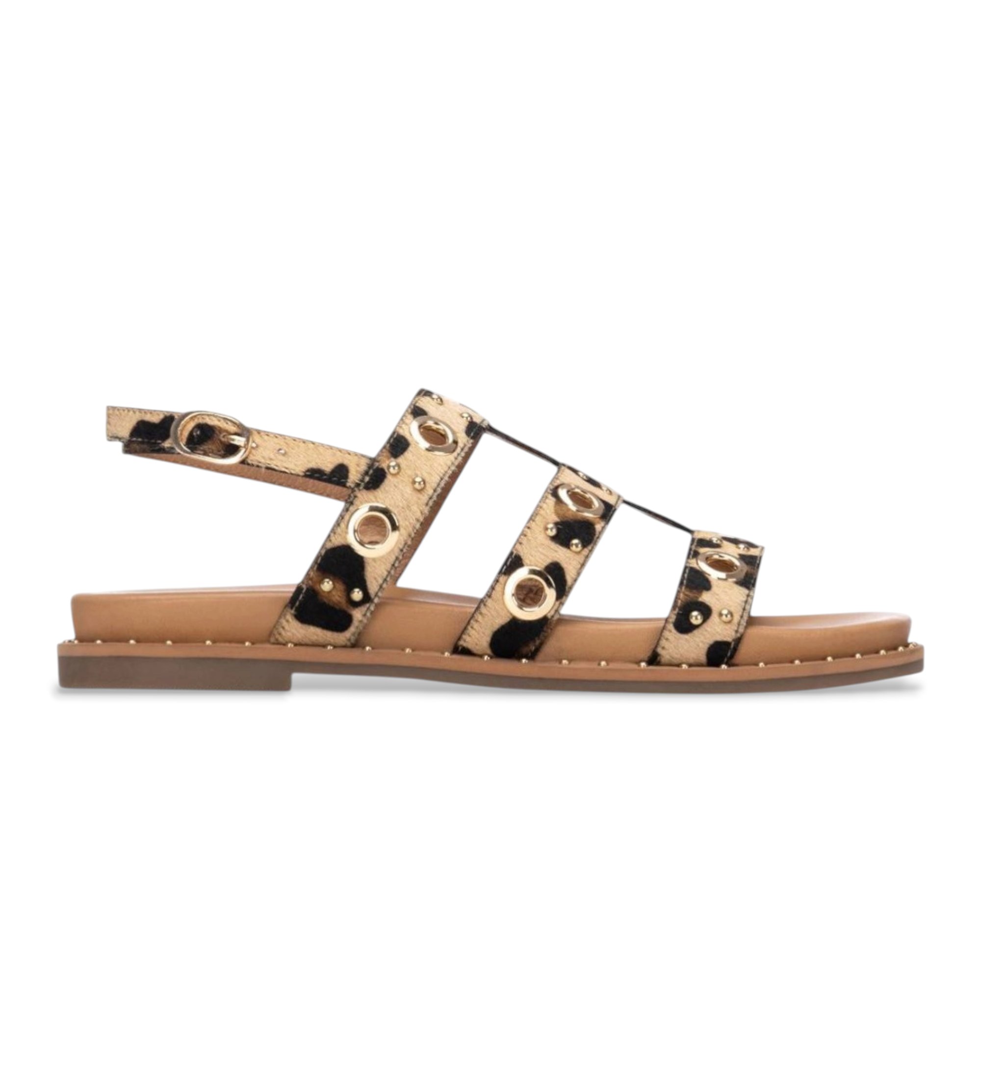 Carmela für Damen. 16320802-LEOPARDO Ledersandalen 163208 braun (38), Wohnung, Schnalle, Lässig, Tierdruck
