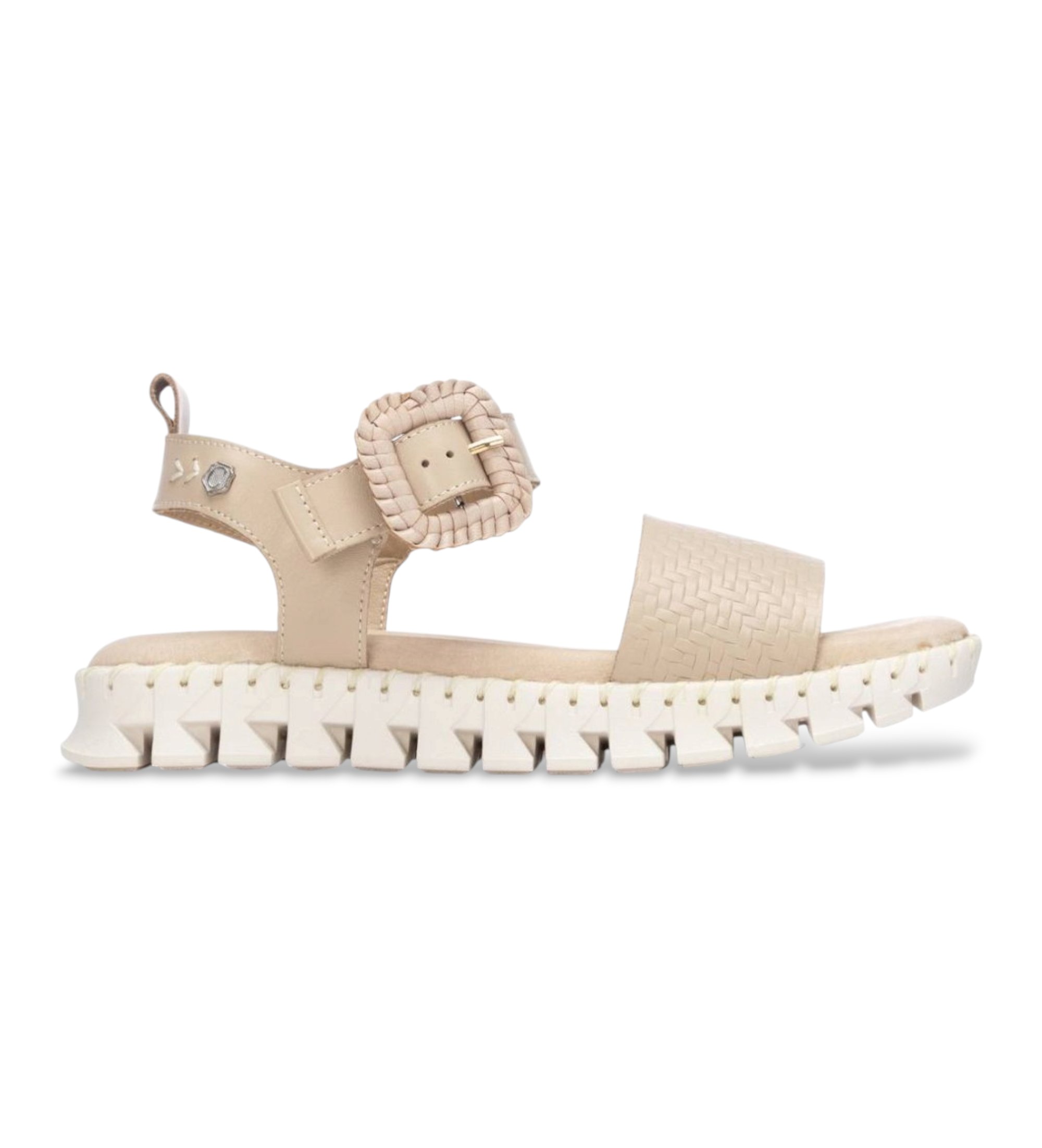 Carmela für Damen. 16326602-BEIGE Ledersandalen 163266 beige (36), Wohnung, Schnalle, Lässig