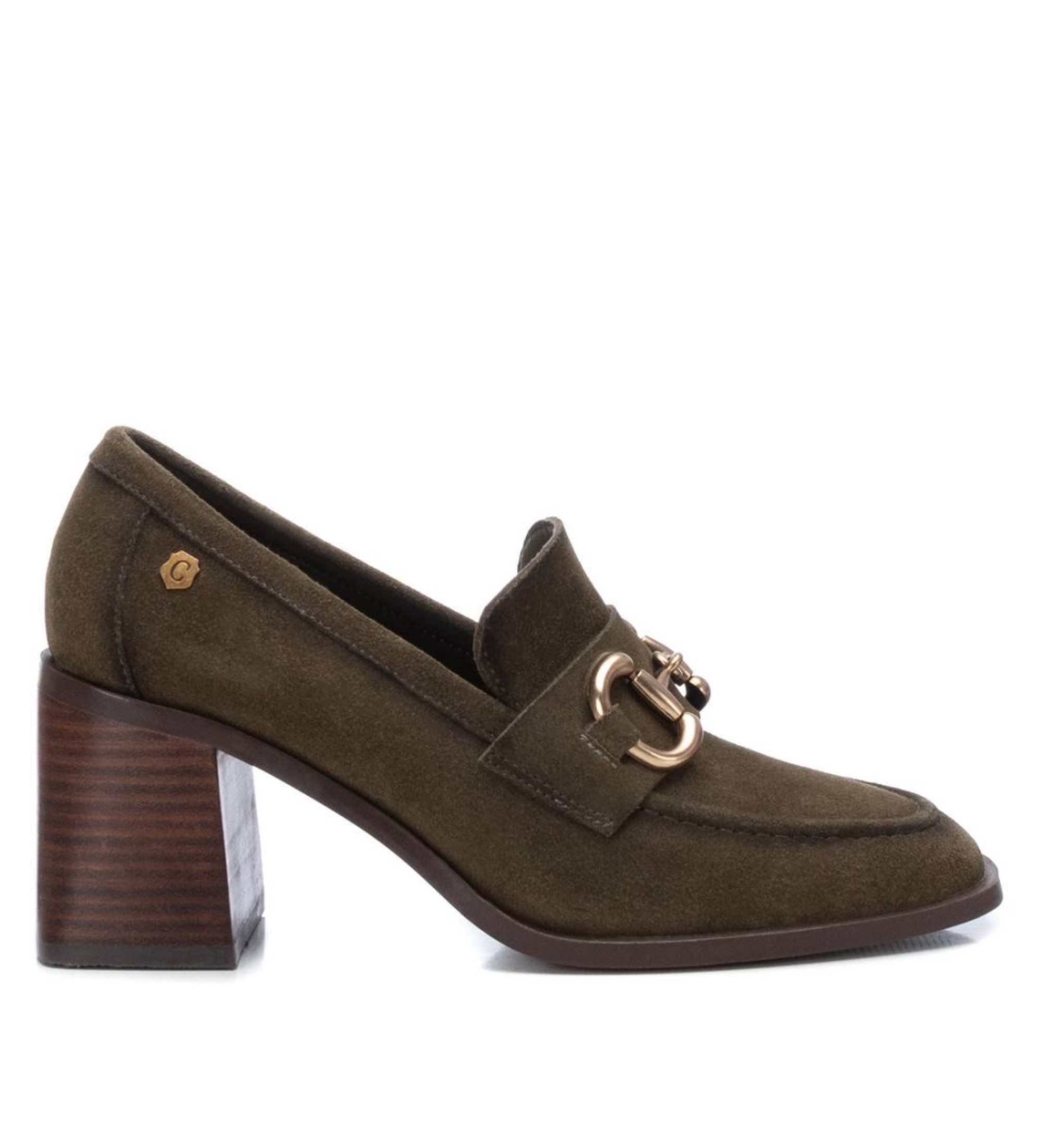 Carmela für Damen. 16113802-KAKI Wildleder-Mokassins 161138 khaki (37), 5 bis 8 cm, Spaltleder, Keine, Lässig, Grün, Klassisch