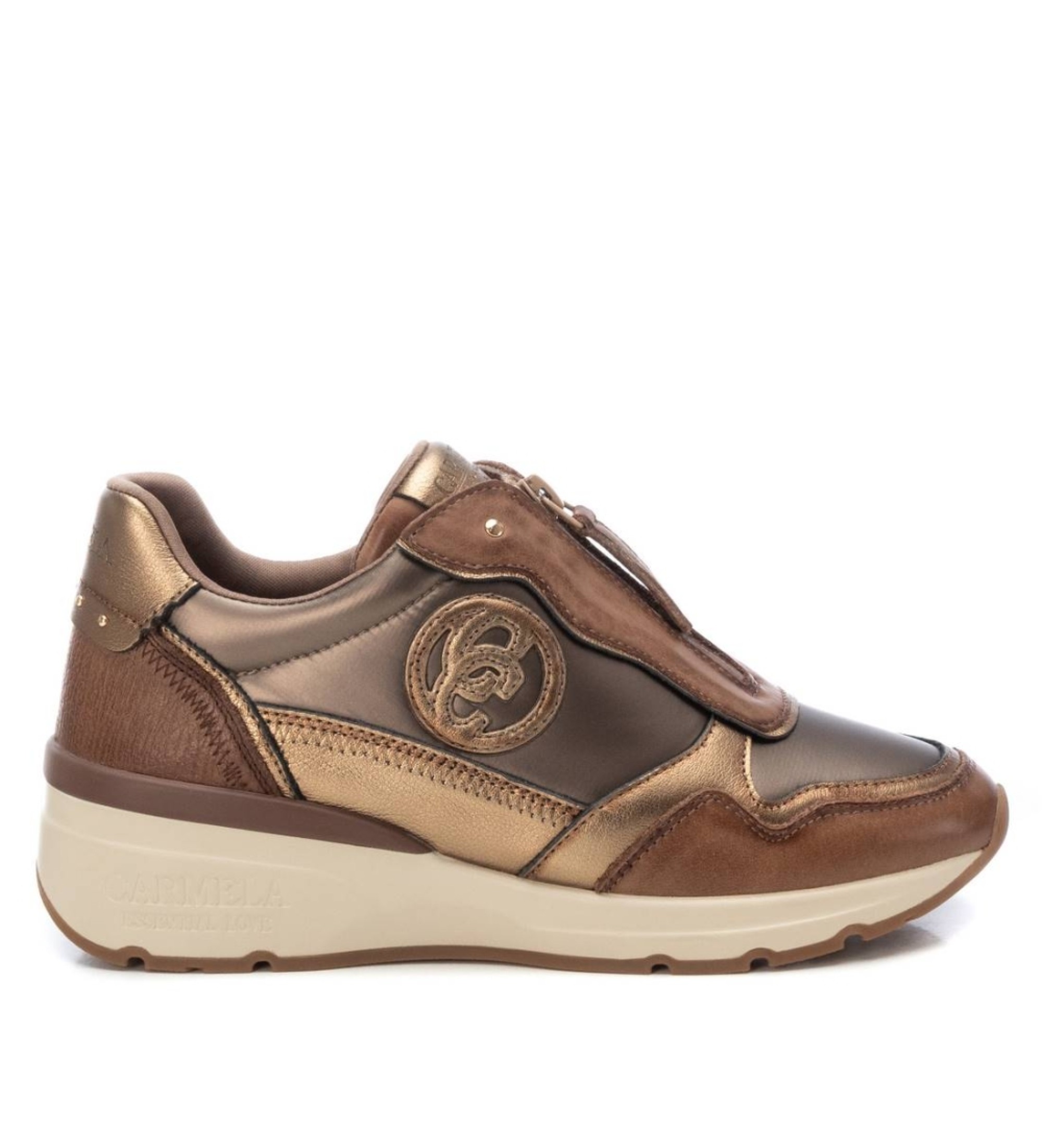 Carmela für Damen. 16183004-TAUPE Leder Turnschuhe 161830 taupe (41), 1 bis 3 cm, Schnürsenkel, Lässig