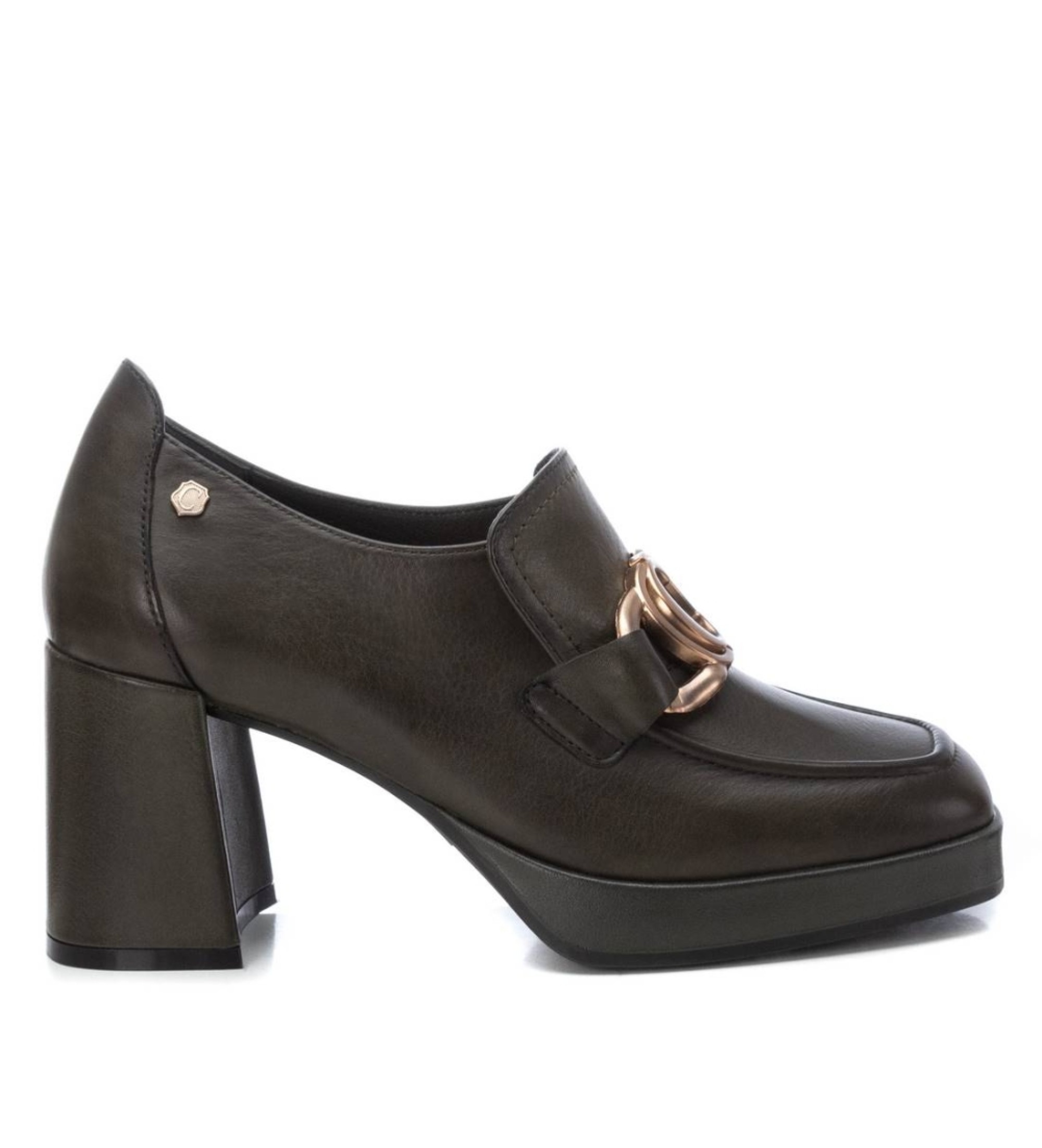 Carmela für Damen. 16184902-KAKI Leder Mokassins 161849 grün (39), 5 bis 8 cm, Keine, Lässig