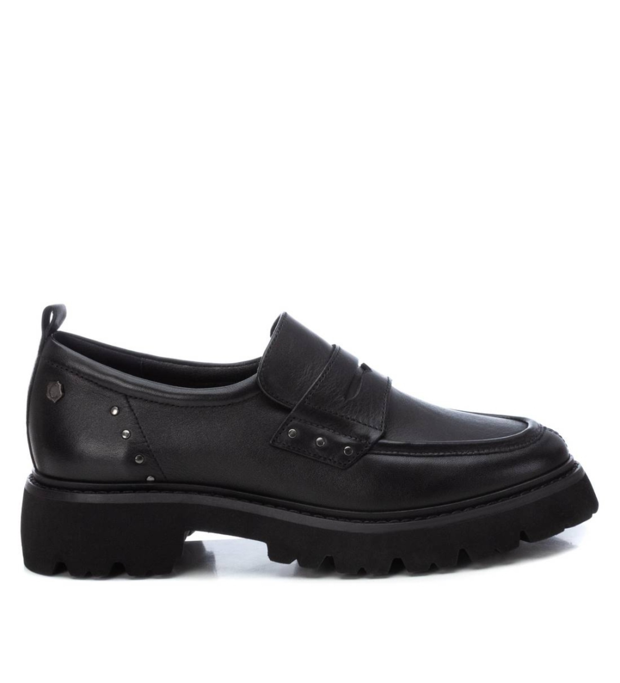 Carmela für Damen. 16187301-NEGRO Leder Mokassins 161873 schwarz (40), 1 bis 3 cm, Keine, Lässig, Klassisch