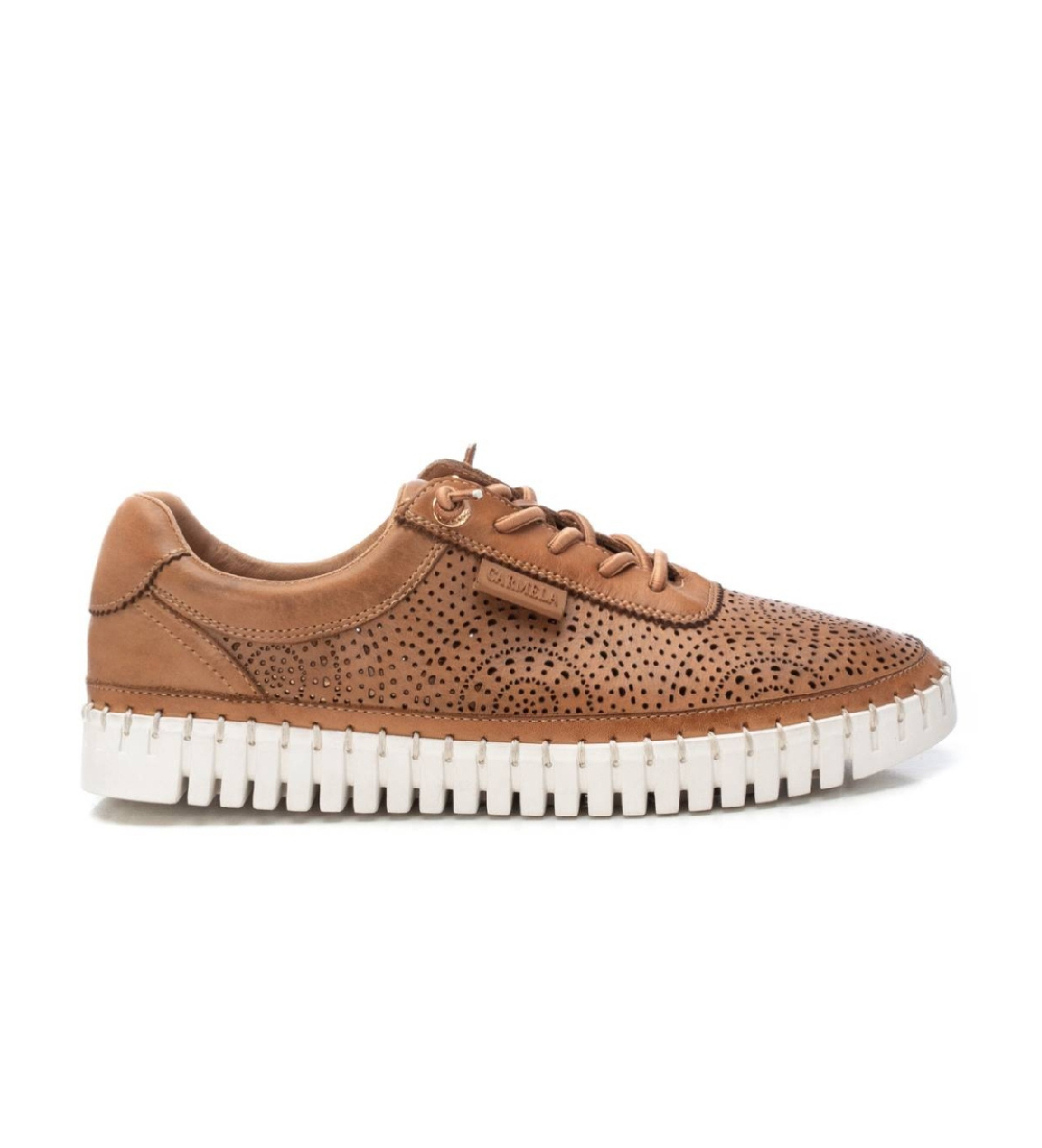 Carmela für Damen. 16232704-CAMEL Leder Turnschuhe 162327 braun (37), Wohnung, Schnürsenkel, Lässig