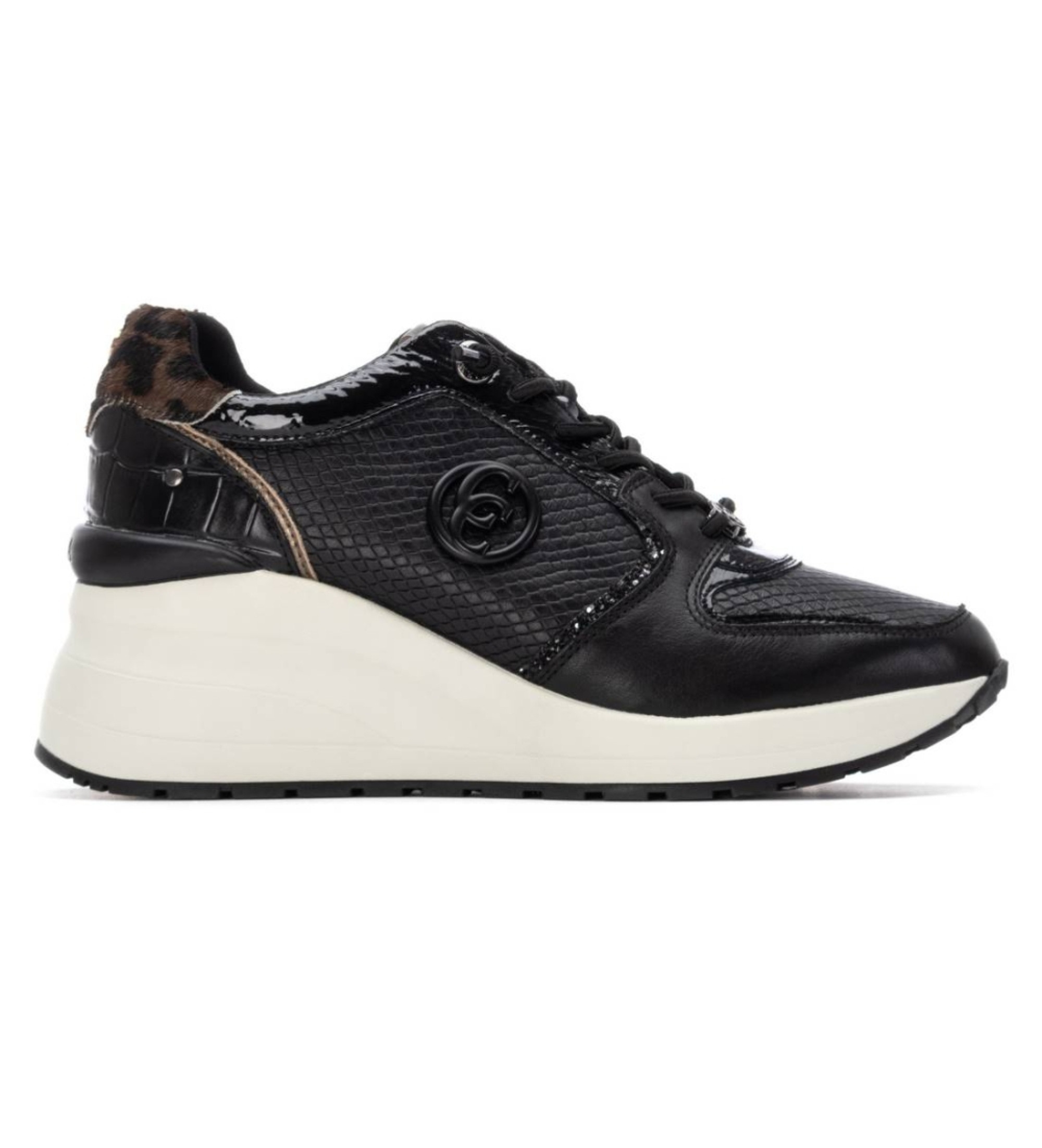 Carmela für Damen. 16244401-NEGRO Leder Turnschuhe 162444 schwarz (41), 3 bis 5 cm, Schnürsenkel, Lässig