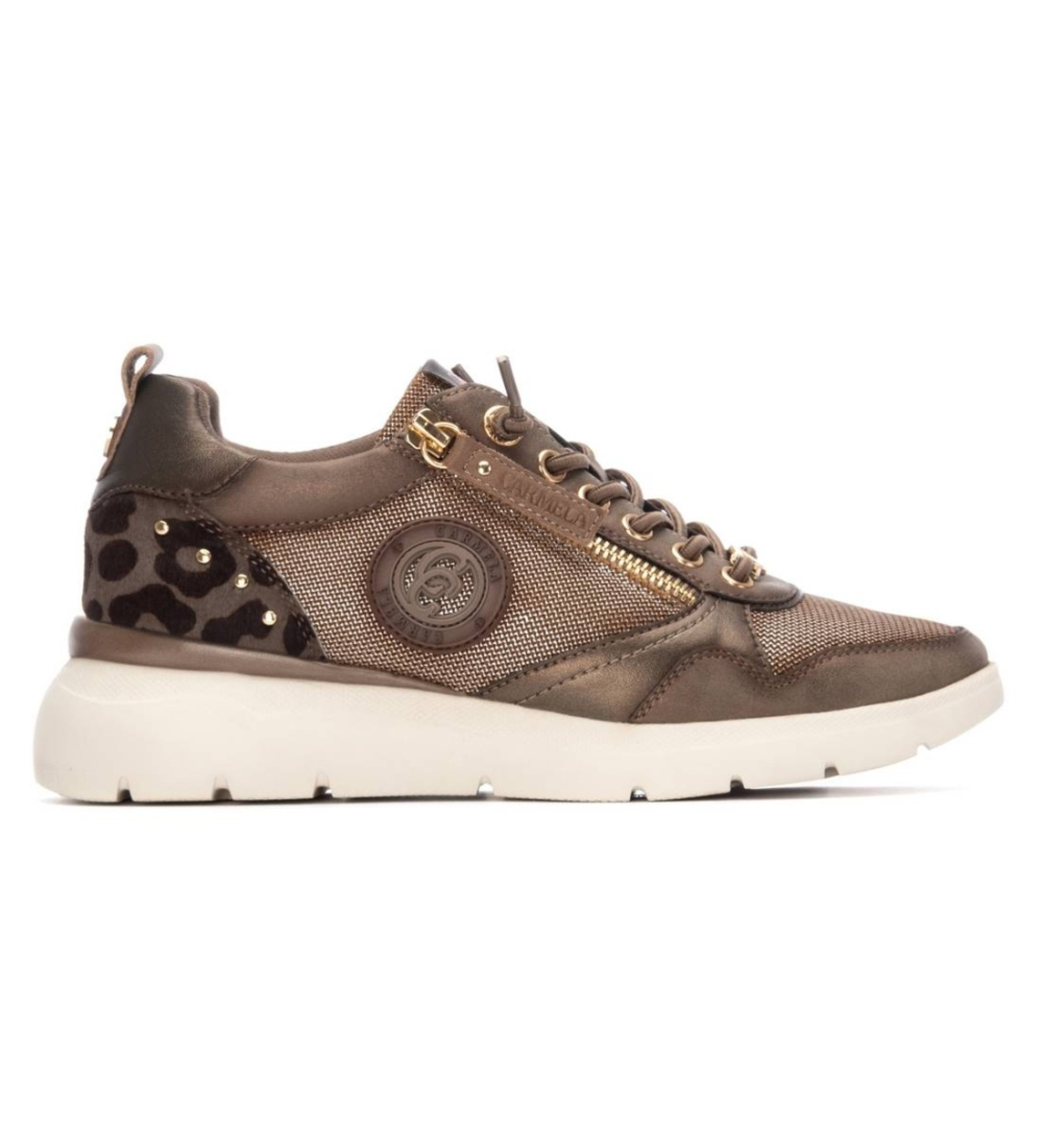 Carmela für Damen. 16251302-TAUPE Leder Turnschuhe 162513 braun (36), Wohnung, Schnürsenkel, Lässig
