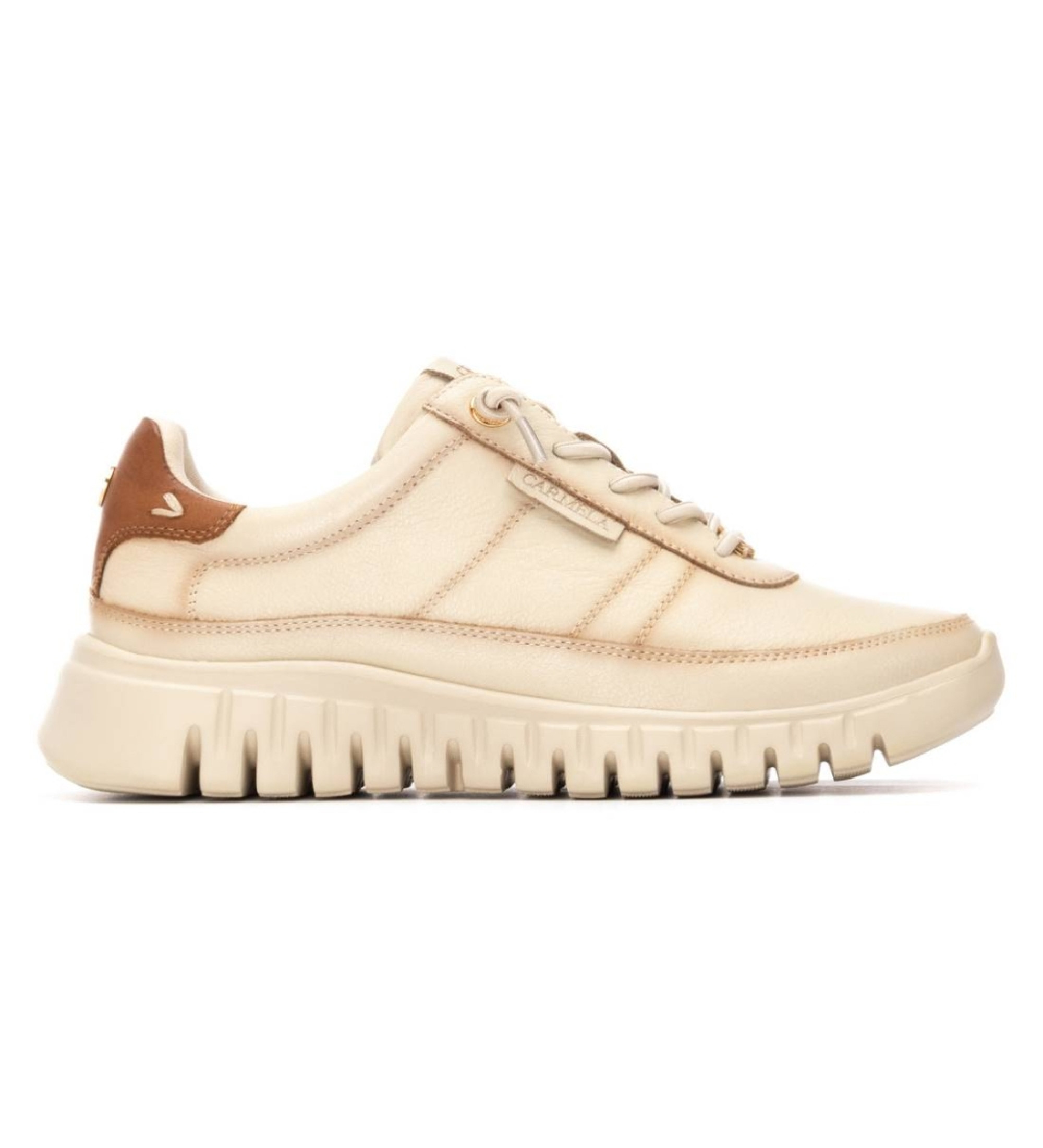 Carmela für Damen. 16252503-BEIGE Leder Turnschuhe 162525 beige (36), Wohnung, Schnürsenkel, Lässig