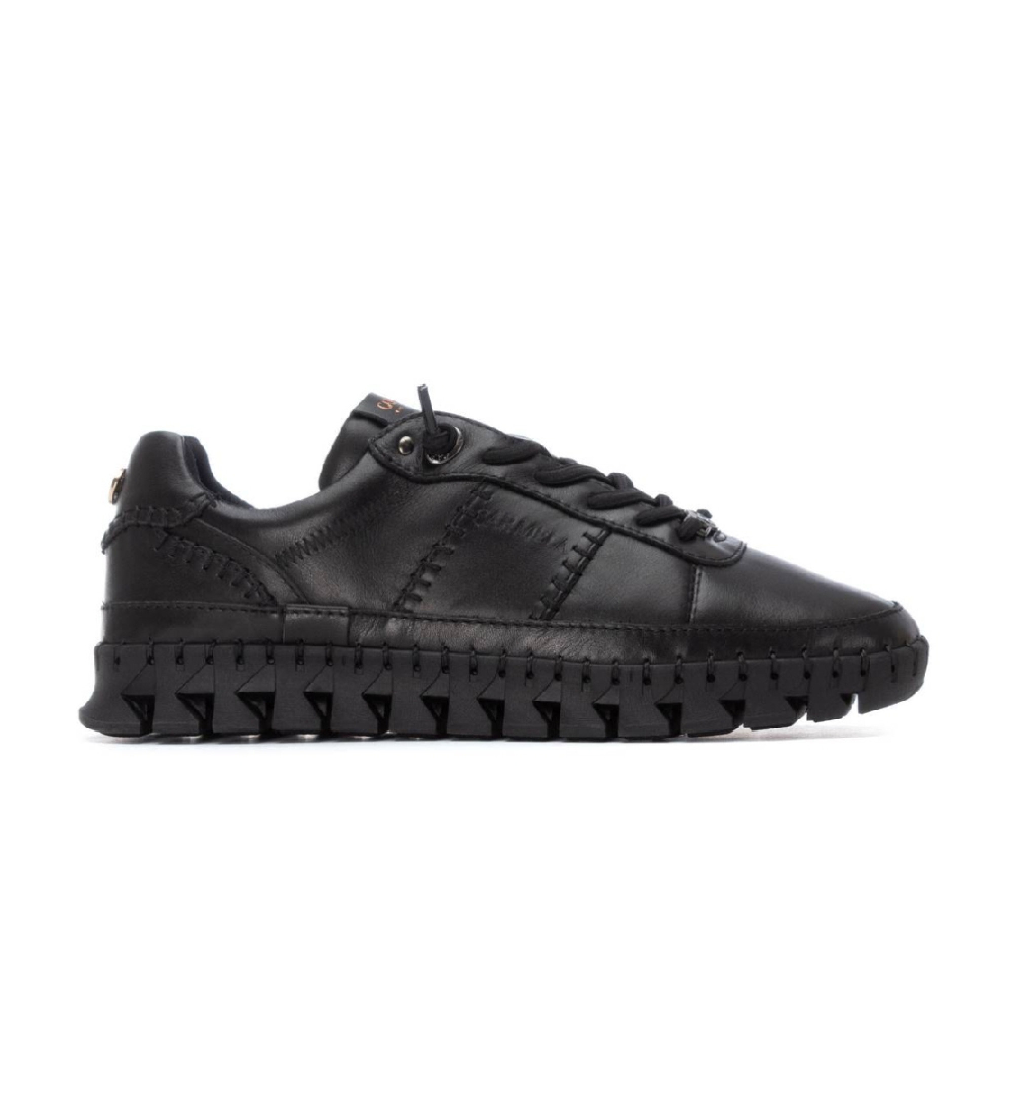 Carmela für Damen. 16252801-NEGRO Leder Sneakers 162528 schwarz (37), Wohnung, Schnürsenkel, Lässig