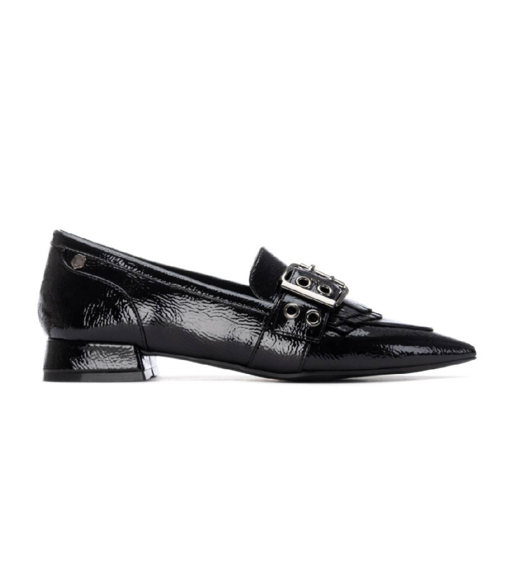 Carmela für Damen. 16255801-NEGRO Schuhe 162558 schwarz (41), 1 bis 3 cm, Keine, Lässig, Party, Klassisch, Lackleder