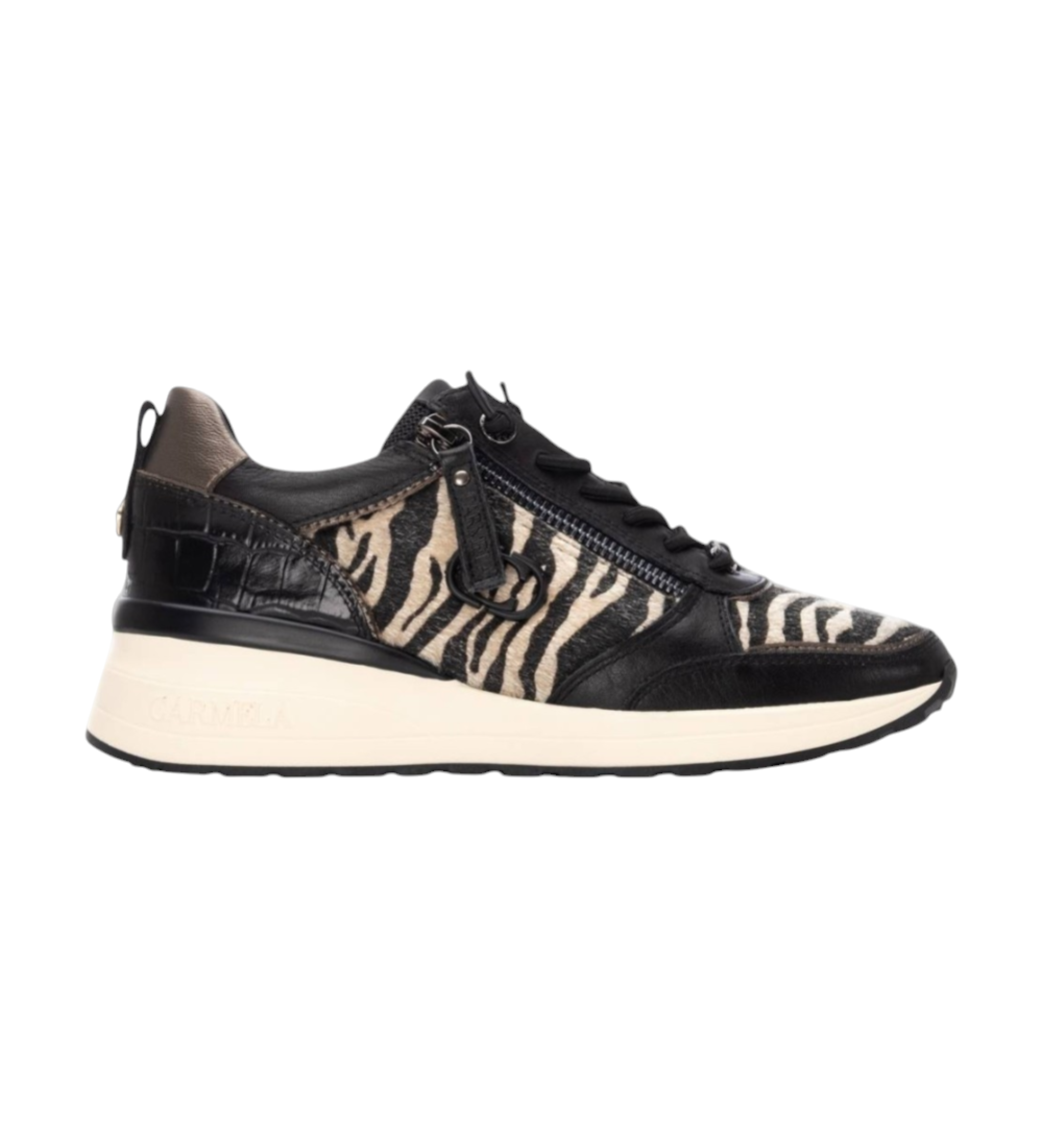 Carmela für Damen. 16265303-NEGRO Leder Sneakers 162653 schwarz (36), Wohnung, Reißverschluss, Lässig
