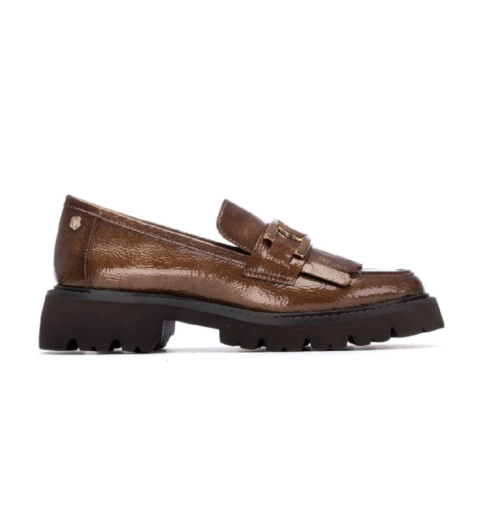 Carmela für Damen. 16269802-TAUPE Lederschuhe 162698 braun (38), 1 bis 3 cm, Keine, Lässig, Klassisch, Lackleder