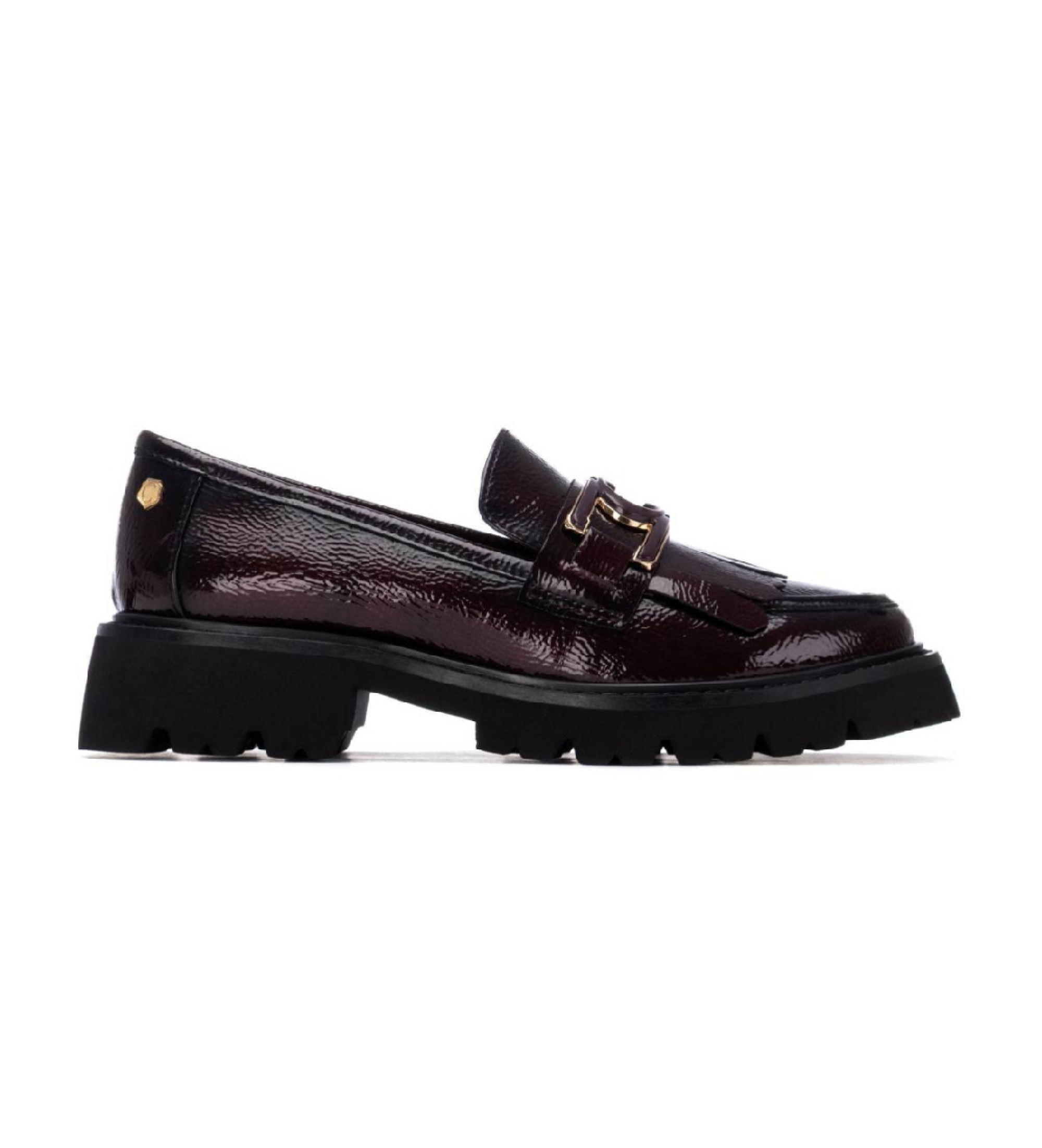Carmela für Damen. 16269804-BURDEOS Lederschuhe 162698 burgunderrot (36), 1 bis 3 cm, Keine, Lässig, Klassisch, Lackleder, Bordeaux
