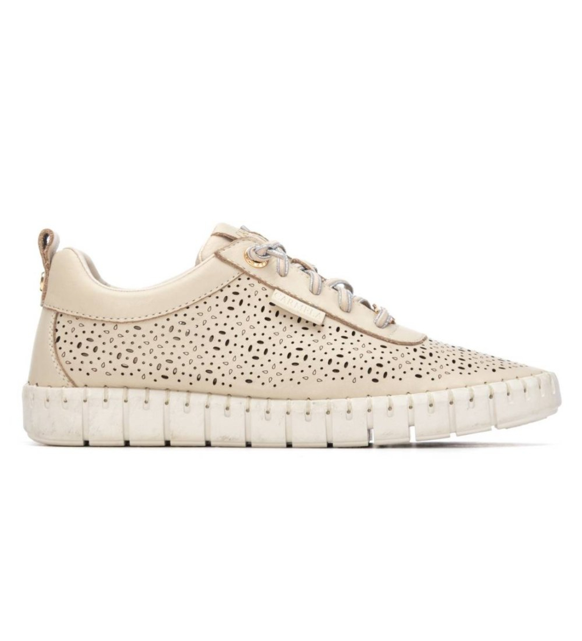Carmela für Damen. 16309901-BEIGE Leder Turnschuhe 163099 beige (37), Wohnung, Schnürsenkel, Lässig