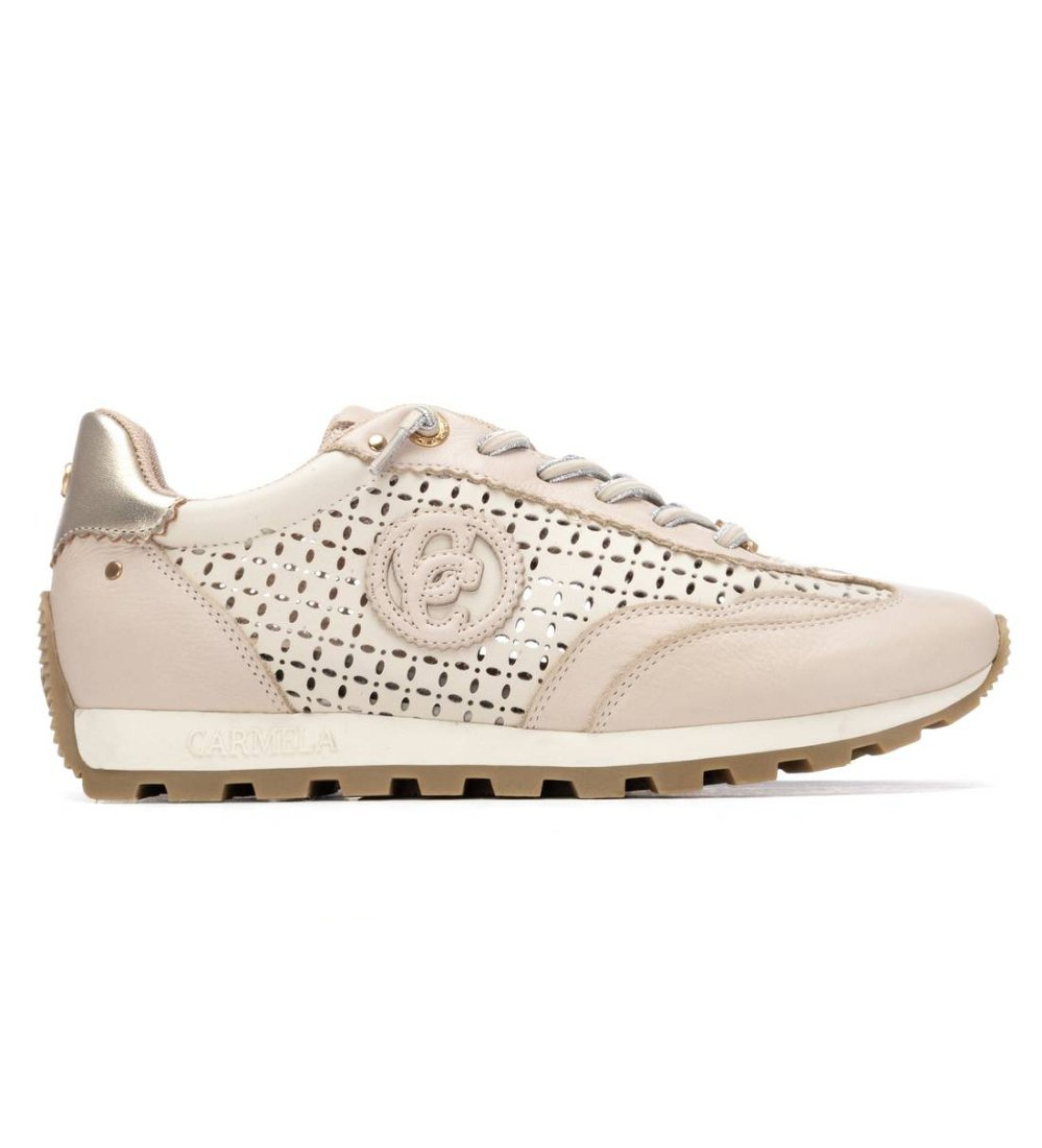 Carmela für Damen. 16311302-BEIGE Leder Turnschuhe 163113 beige (36), Wohnung, Schnürsenkel, Lässig