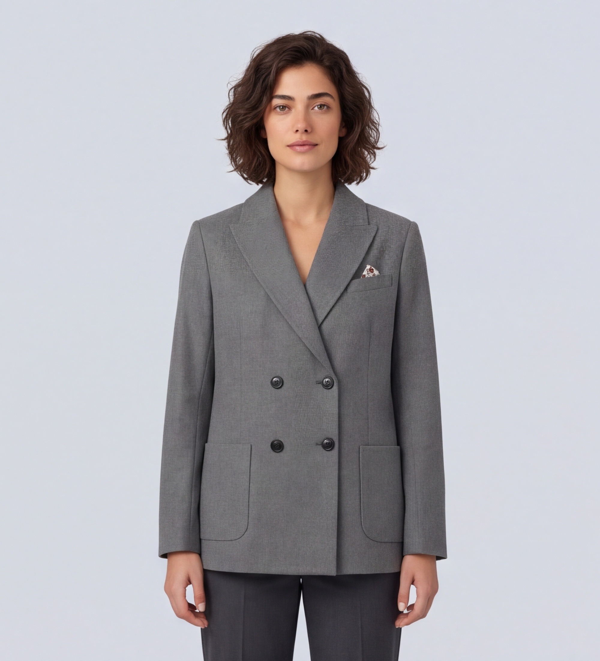 Circolo 1901voor vrouwen. FD4045 Grijze double-breasted blazer (38), Casual, Grijs, Katoen, Klassiek