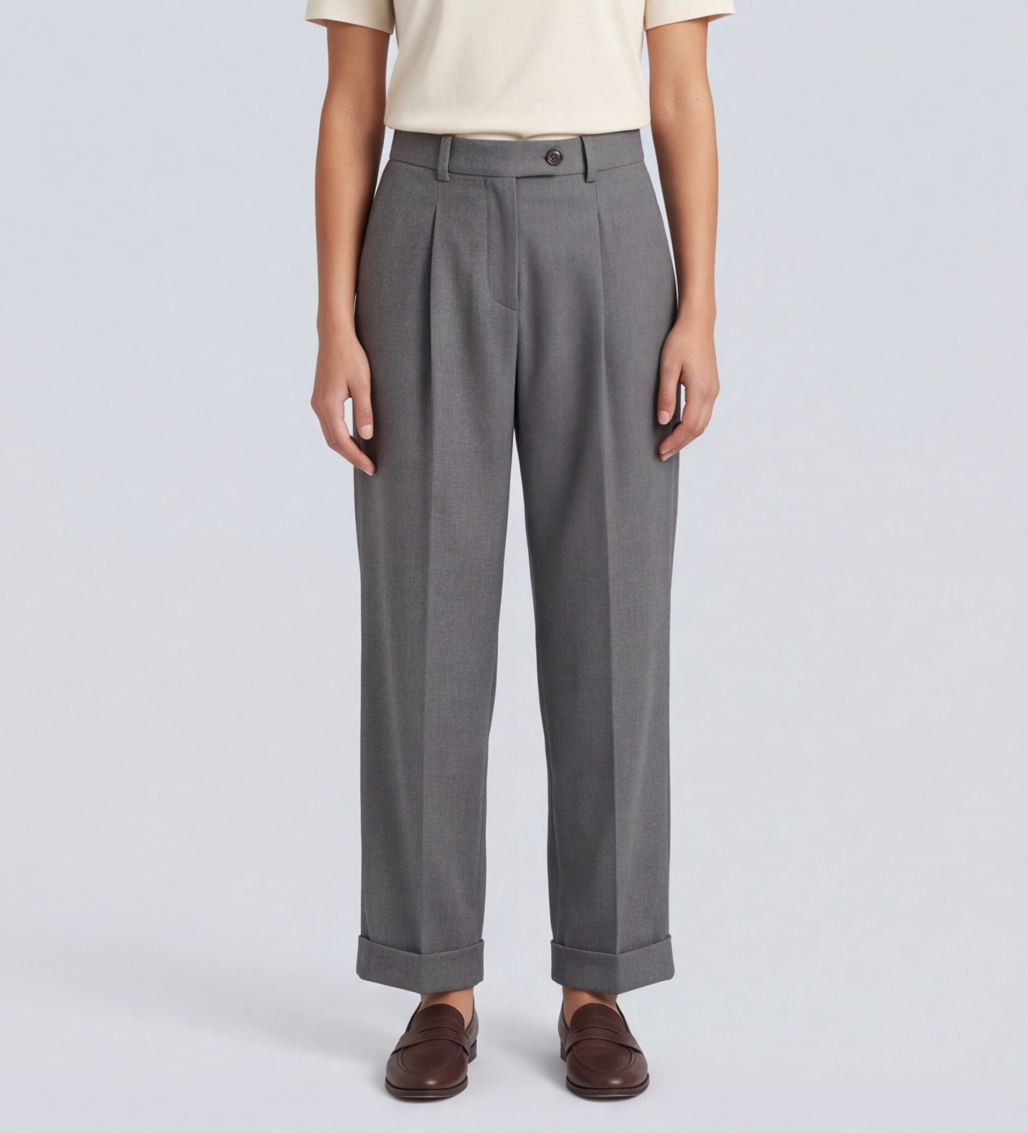 Circolo 1901voor vrouwen. FD4050 Grijze formele pantalon van pluche (44), Casual, Grijs, Katoen, Klassiek
