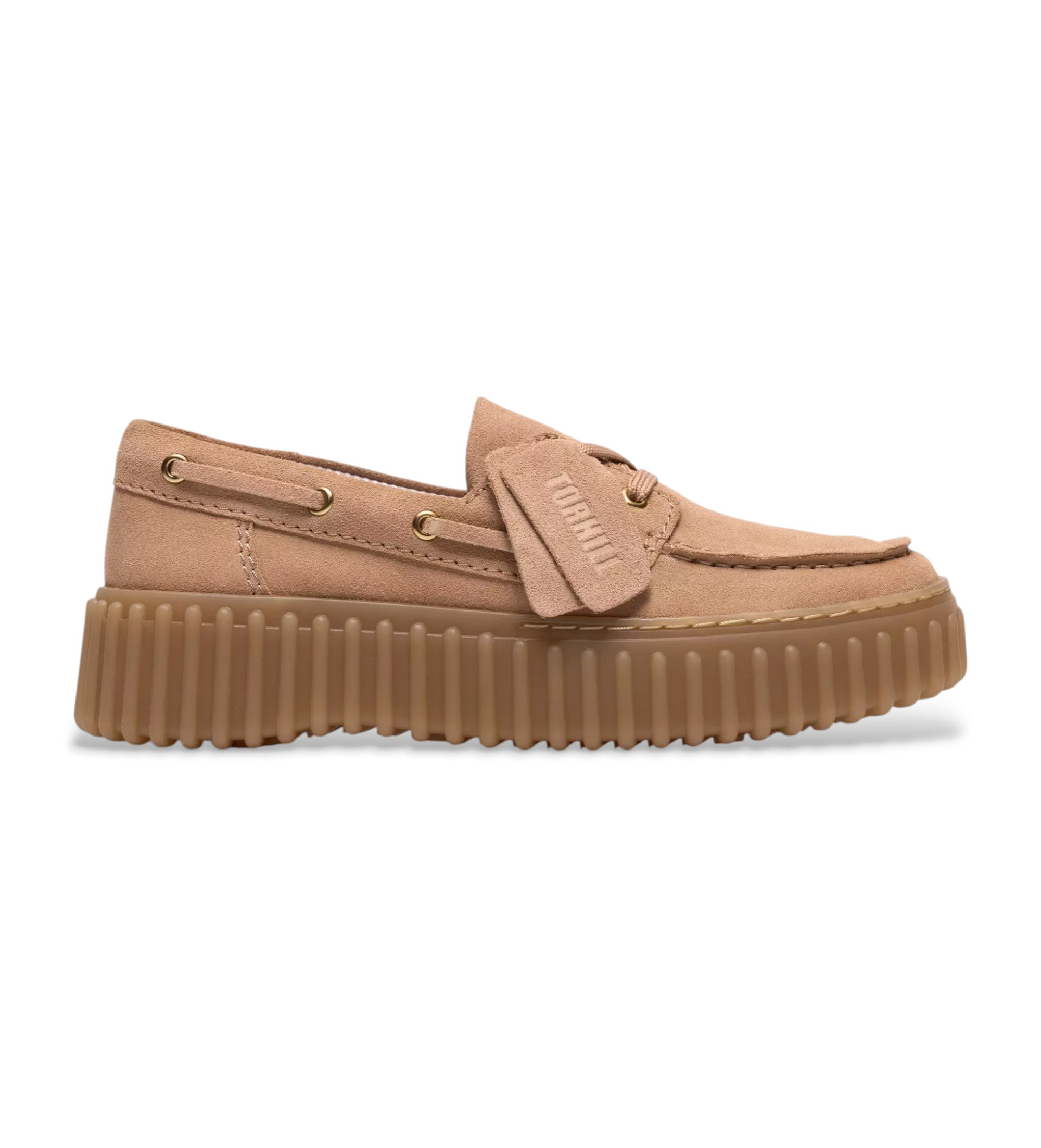 Clarks für Damen. 26186301 Torhill Boot Leder Slipper beige (41), 1 bis 3 cm, Schnürsenkel, Lässig