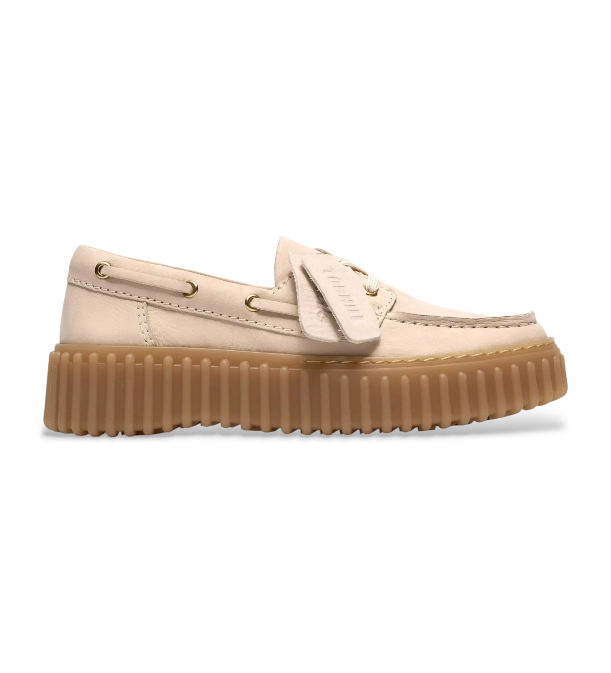 Clarks für Damen. 26186302 Torhill Boot Leder Slipper beige (38), 1 bis 3 cm, Schnürsenkel, Lässig