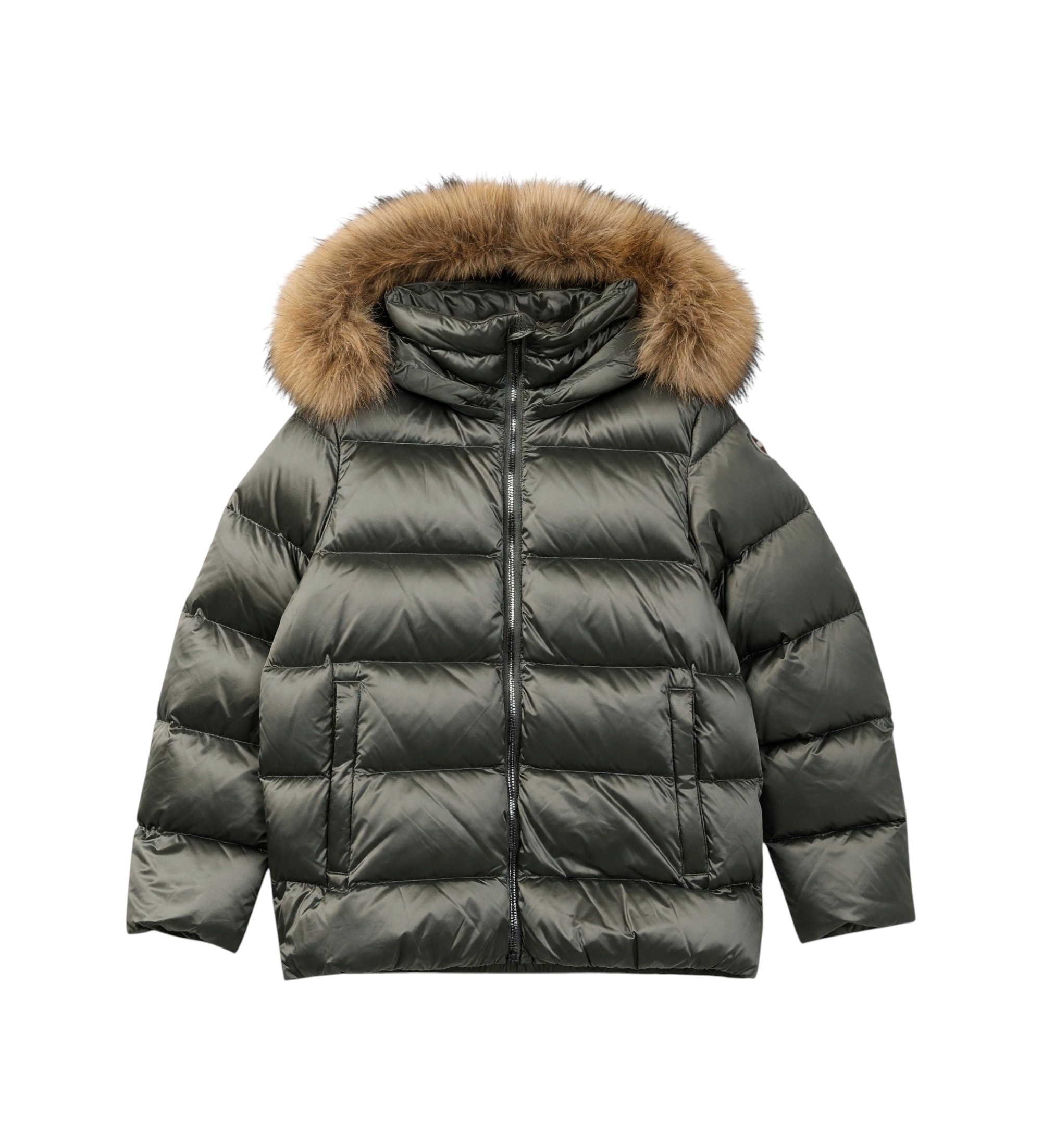 Colmarvoor meisjes. 34000052D Omkeerbare bontjas groen (16años= 176cm), Casual, Polyamide, kinderkleding