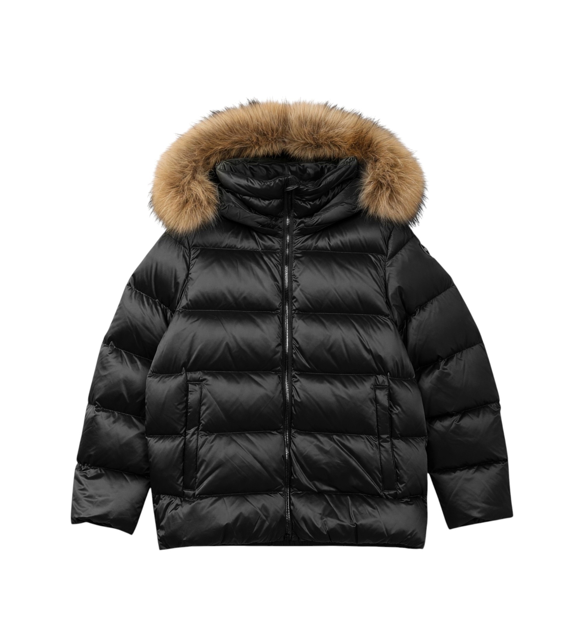 Colmarvoor meisjes. 34000052D Omkeerbare bontjas zwart (10 años = 142cm), Casual, Polyamide, kinderkleding