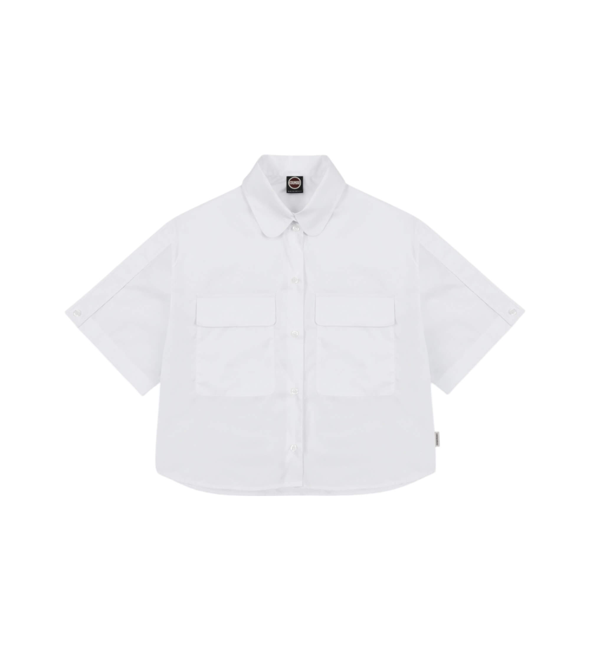 Colmar für Damen. 8429-4ZA Weißes Crop-Shirt (S), Lässig, Baumwolle, Kurzarm