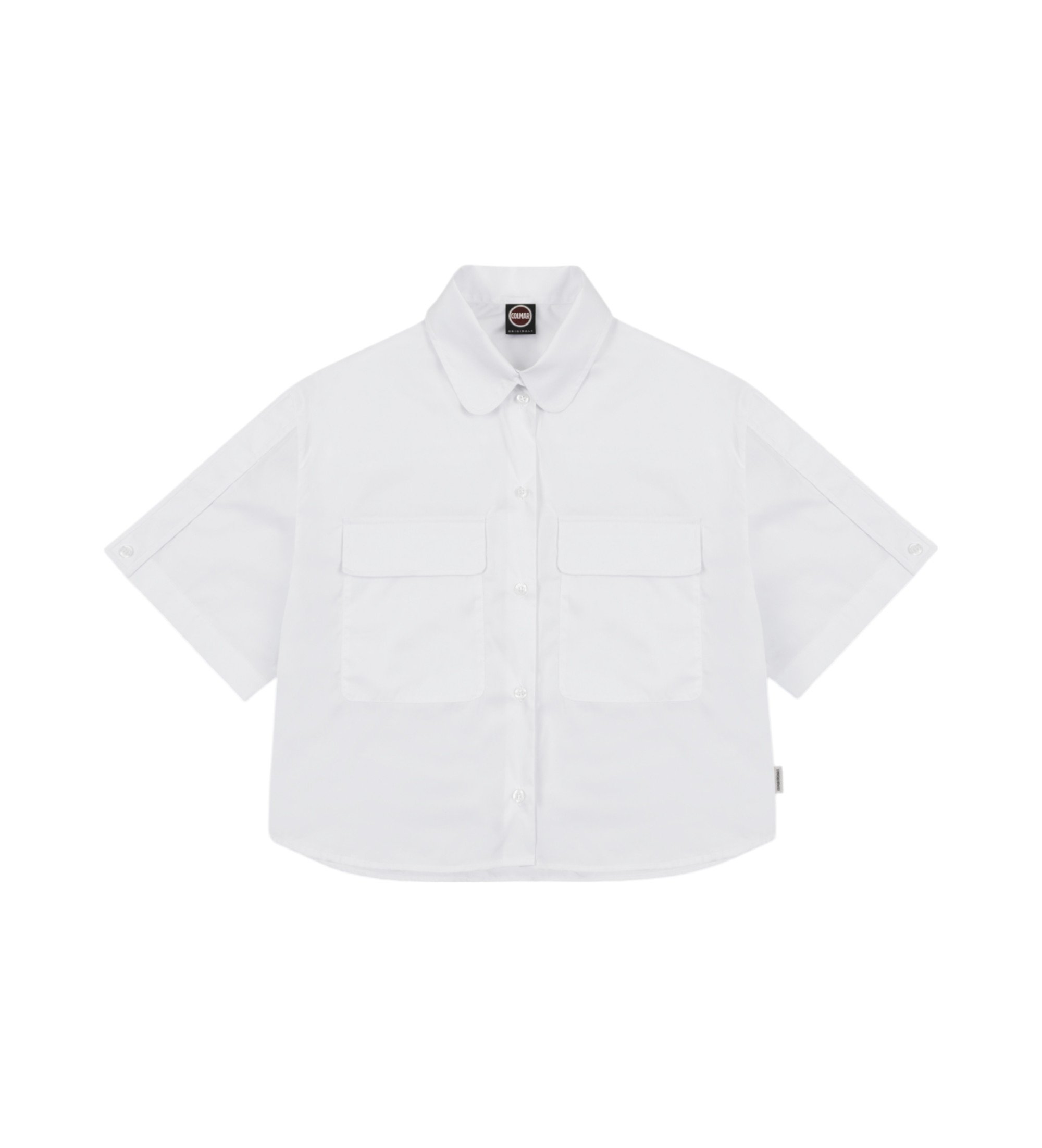 Colmar für Damen. 8429-4ZA Weißes Crop-Shirt (S), Lässig, Baumwolle, Kurzarm