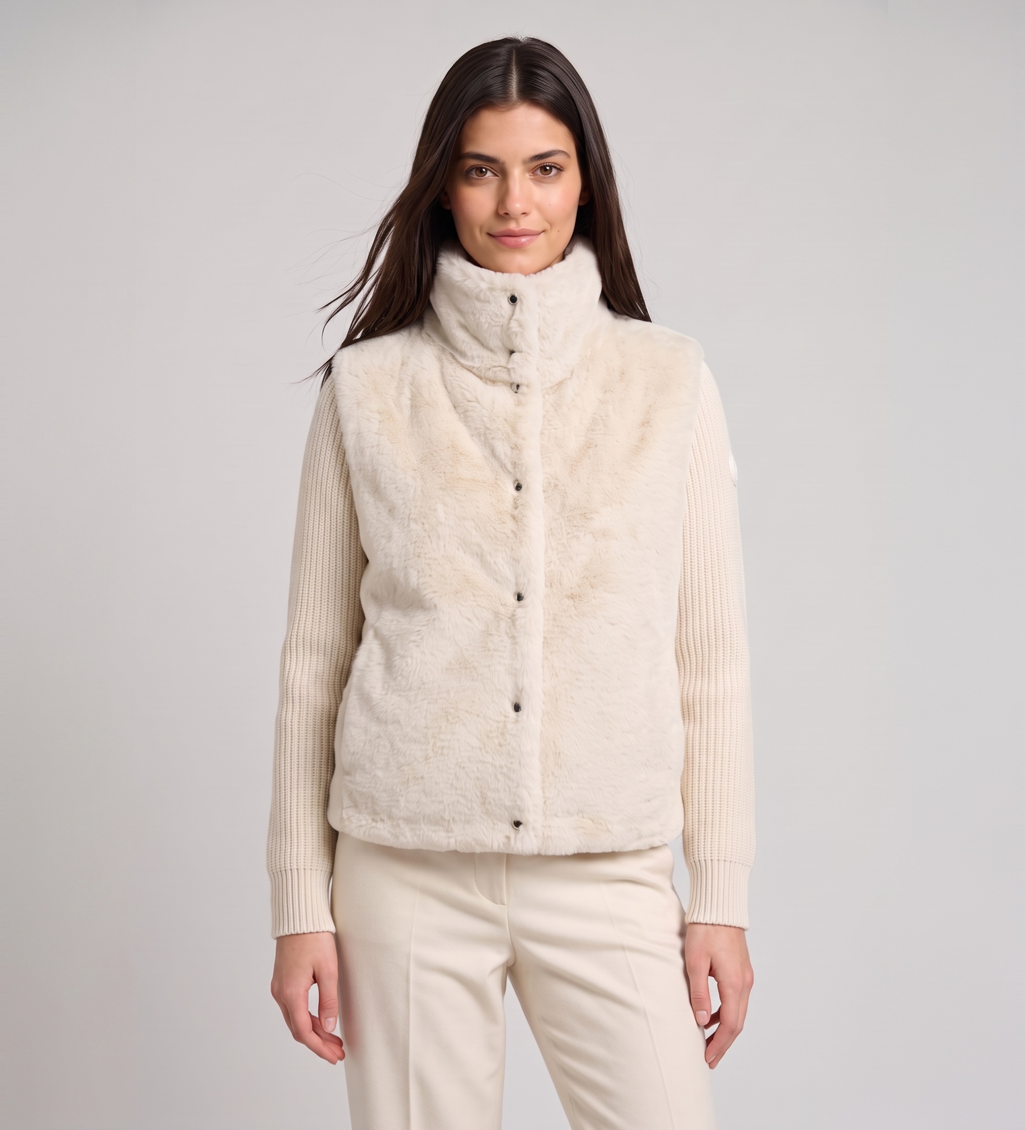 Colmarvoor vrouwen. 20000001E-1JW Hybride jas van nude kunstbont (42), Casual, Polyester