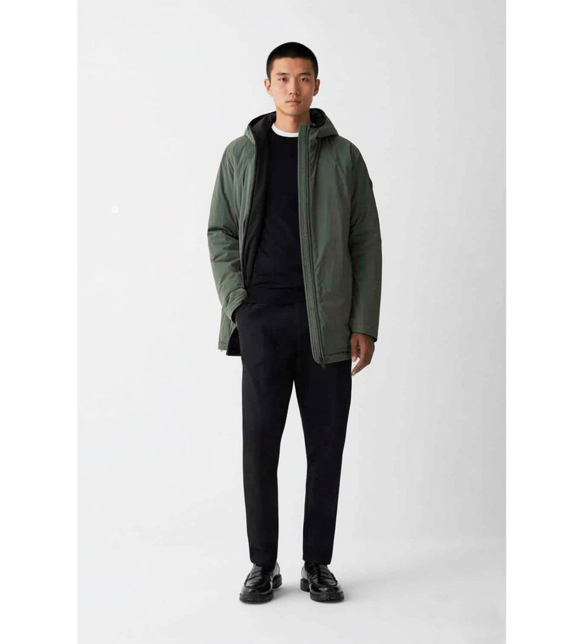 Colmar für Herren. 1129 Lange grüne elastische Jacke (46), Lässig, Polyester