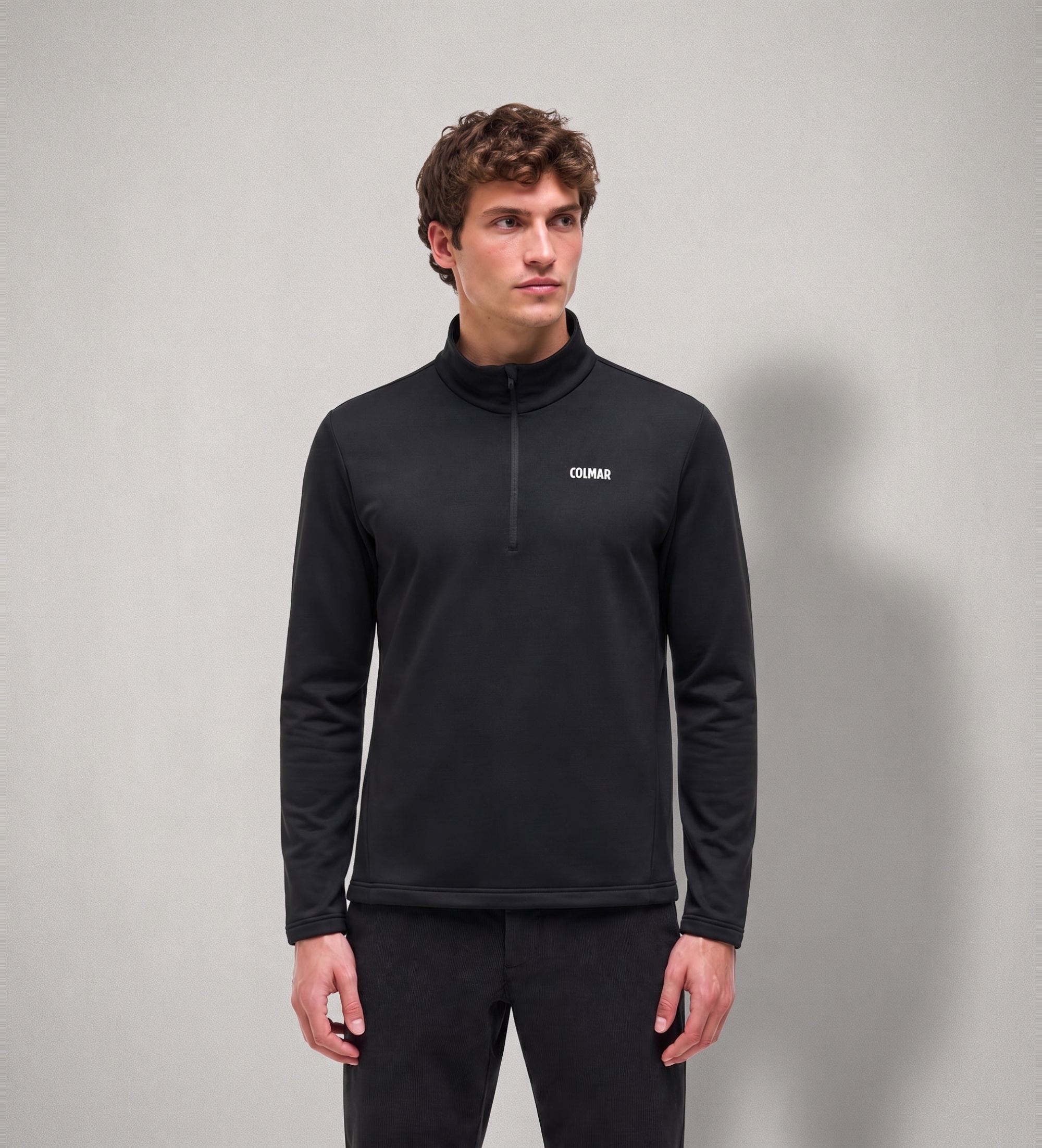 Colmar für Herren. 83000021-5WU Elastisches Ski-Fleece mit Halbreißverschluss schwarz (L), Lässig, Sportlich, Polyester, Draußen