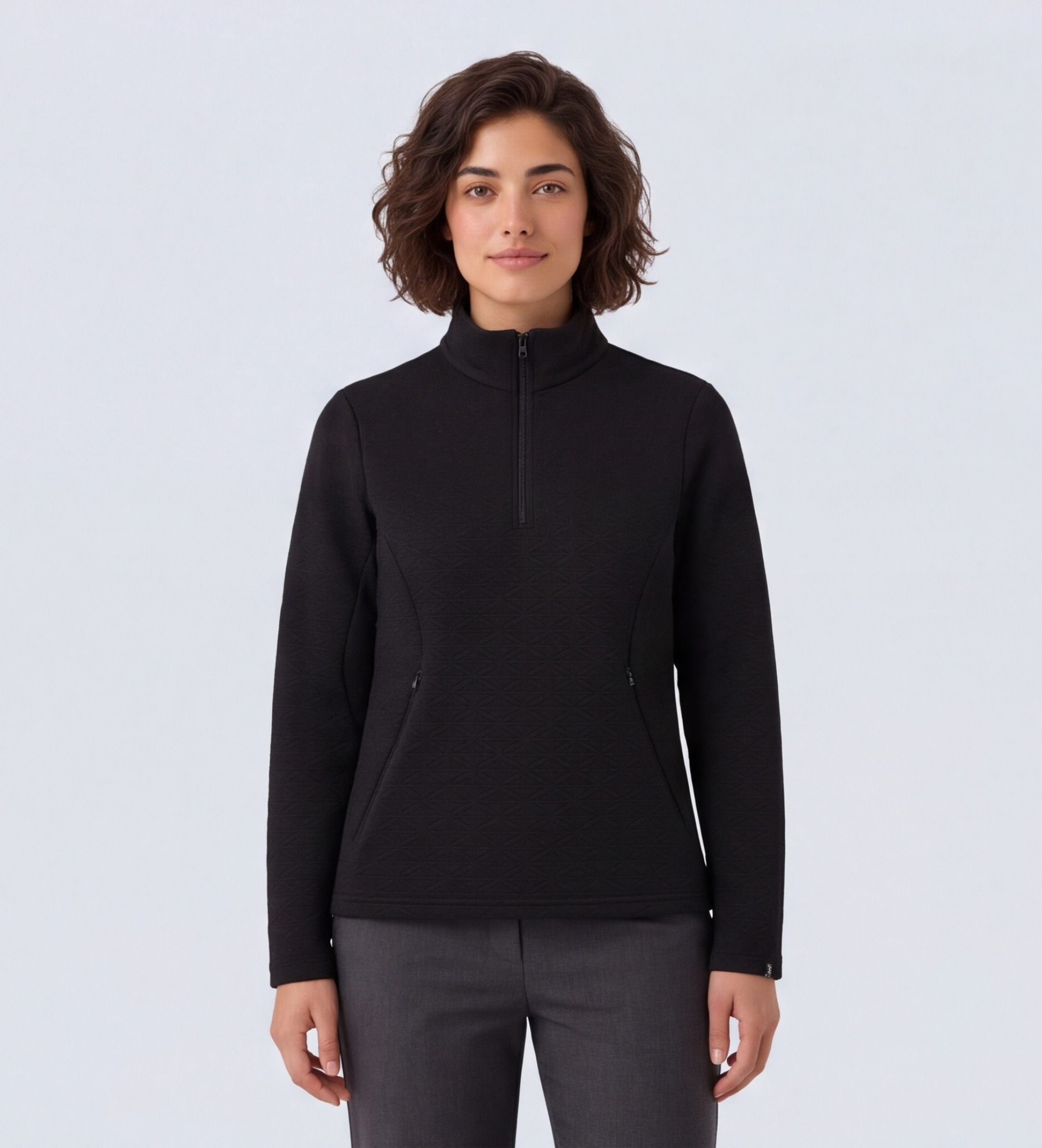 Colmarvoor vrouwen. 93000073-3MU Fleecevoering in zwarte jacquard (L), Casual, Sportief, Polyester, Sneeuw