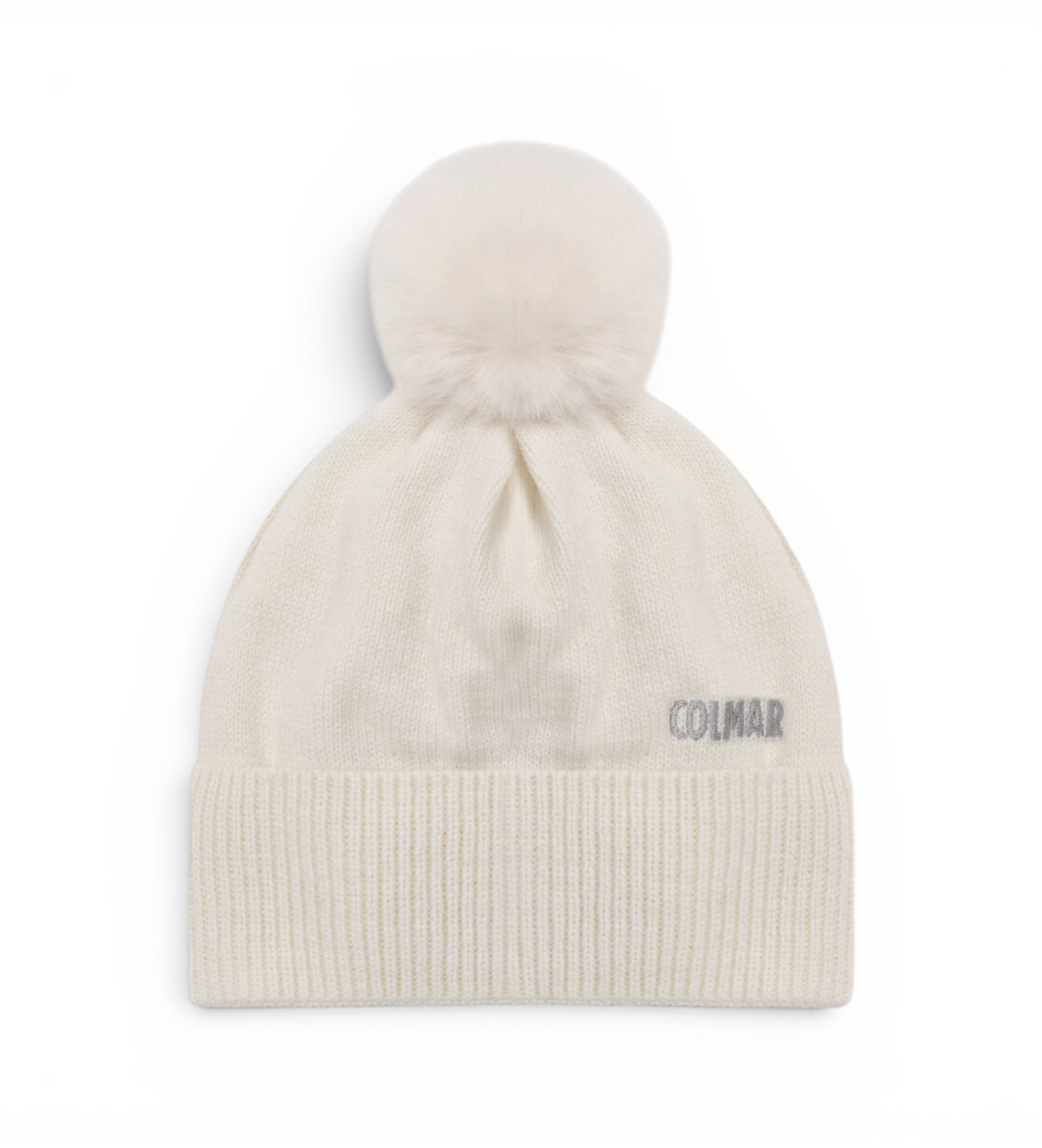 Colmarvoor vrouwen. 48000001E-1JO Muts gevoerd met fleece met pompom in gebroken wit (OSFA), Casual, Wol