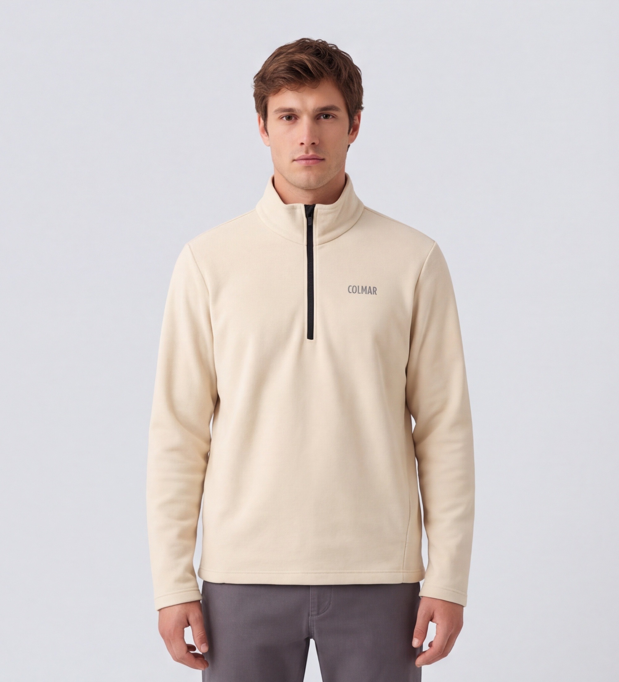 Colmarvoor mannen. 83000021-5WU Beige fleece sweater (XXL), Casual, Polyester