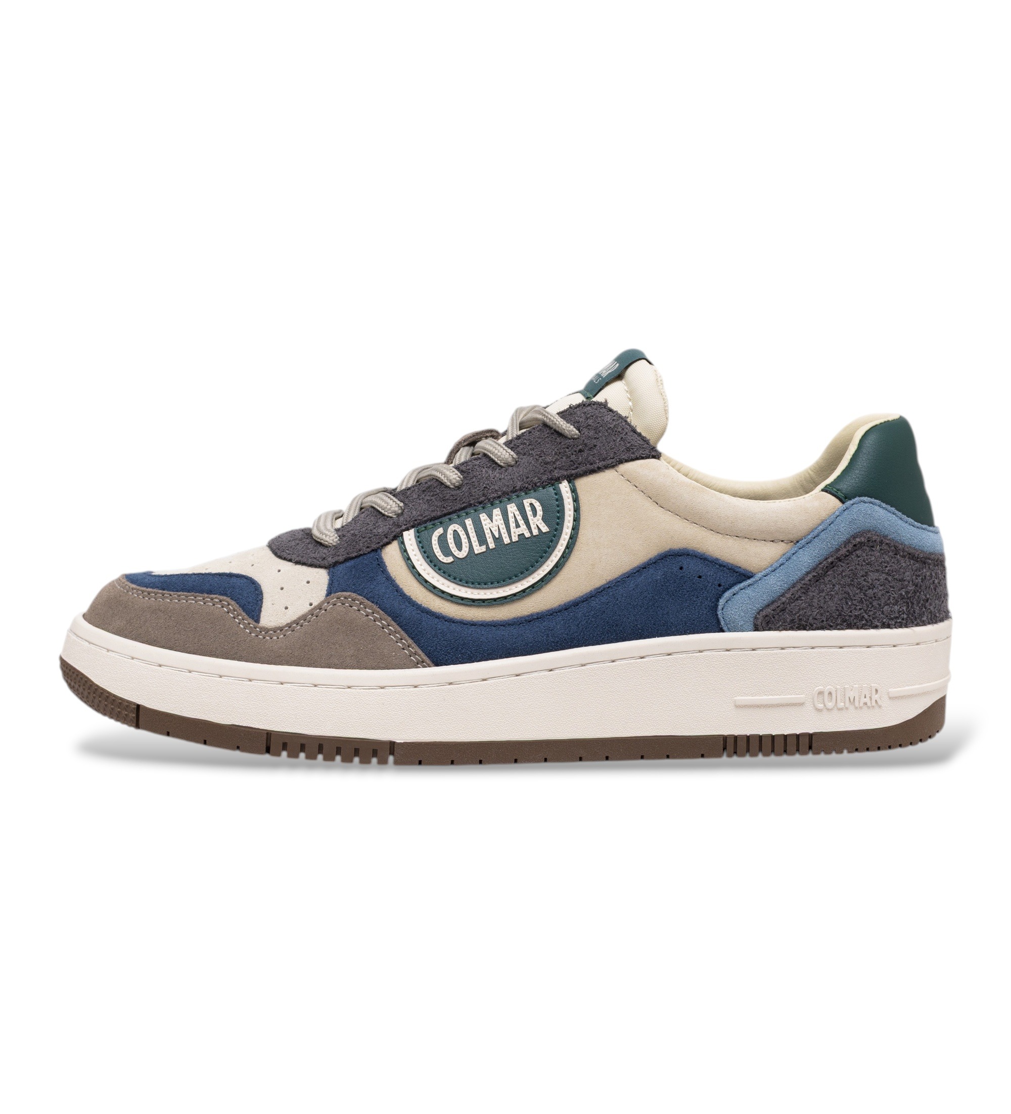 Colmarvoor mannen. AUSTIN-E Suède Austin Effect sneakers beige, blauw (45), Leer, Plat, Veters, Casual