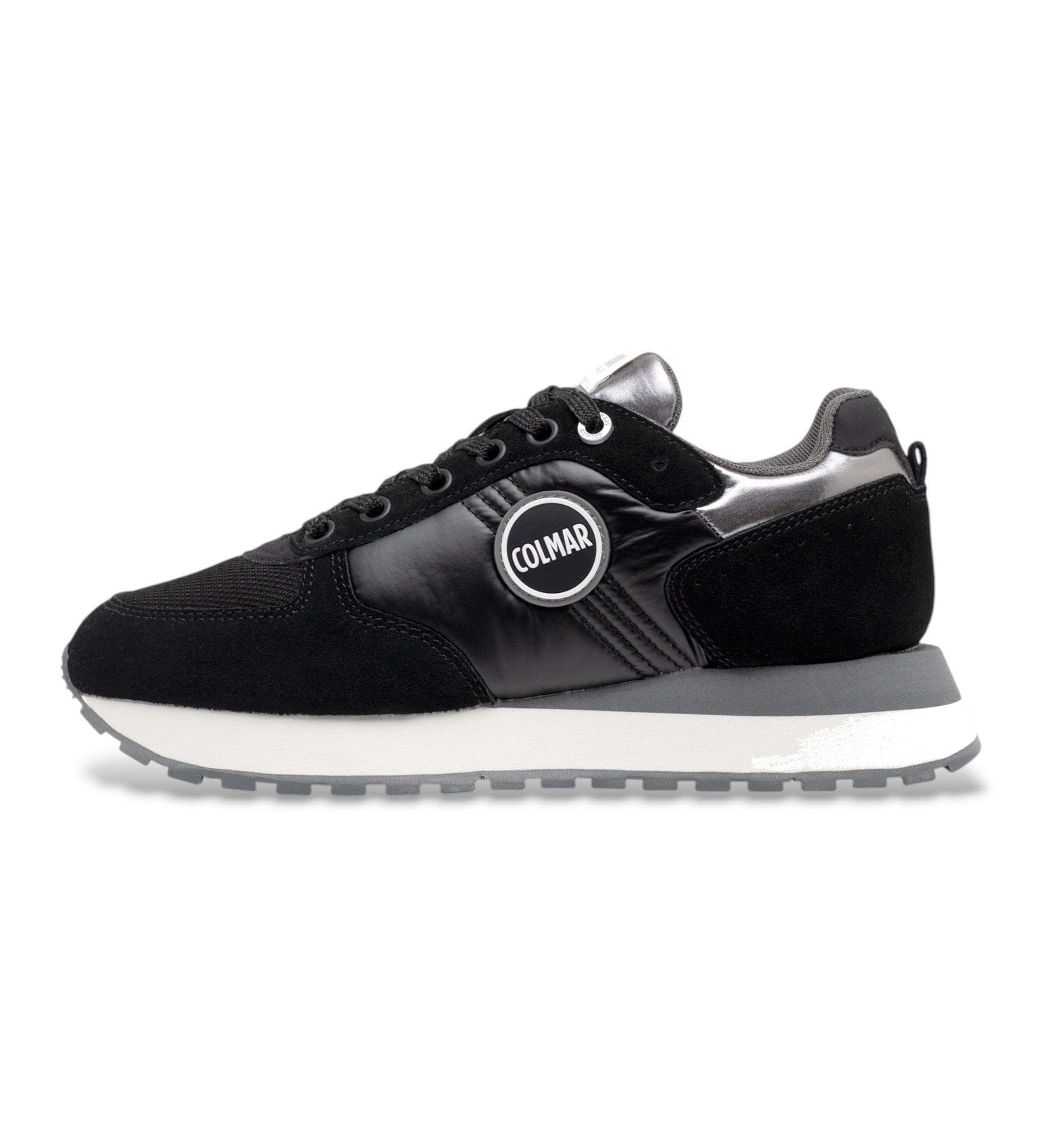 Colmarvoor vrouwen. TRAVIS-A Travis Authentic suède sneakers zwart (41), Leer, 3 tot 5 cm, Veters, Casual