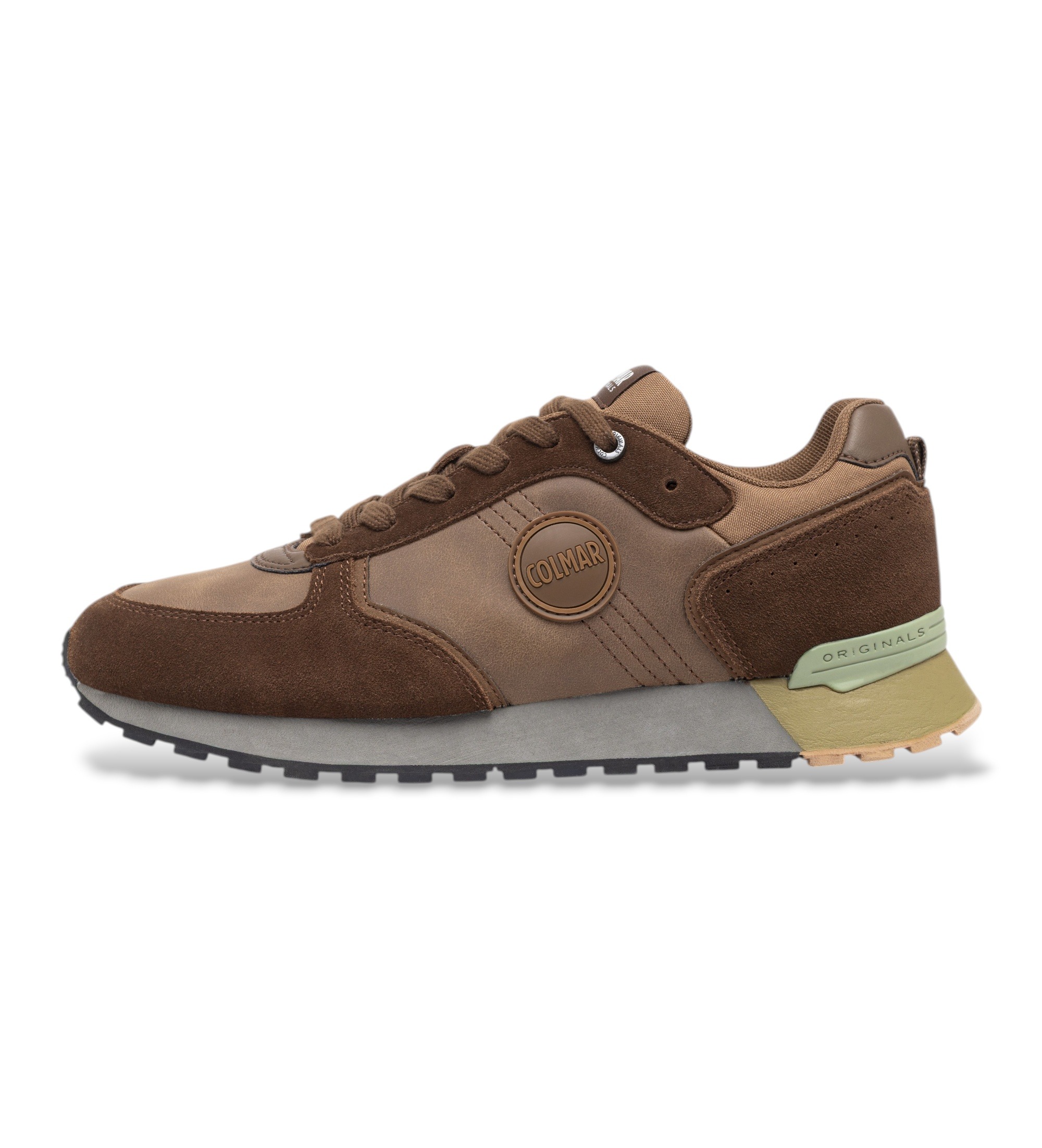 Colmarvoor mannen. TRAVIS-B Suède Travis Boost sneakers bruin (46), Leer, Plat, Veters, Casual