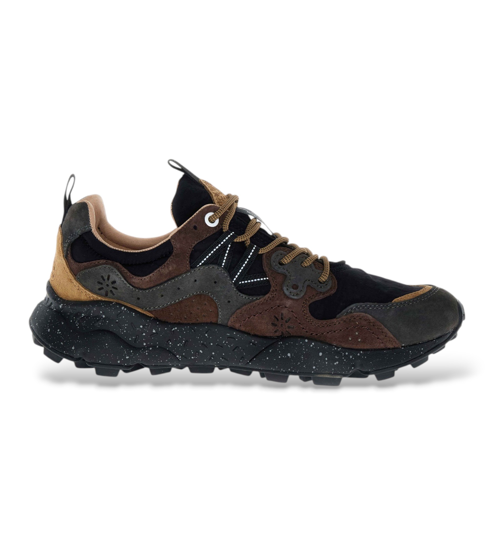Flower Mountain für Damen. 2019506 Turnschuhe Solin schwarz (37), Braun, Wohnung, Nobuck, Schnürsenkel, Lässig