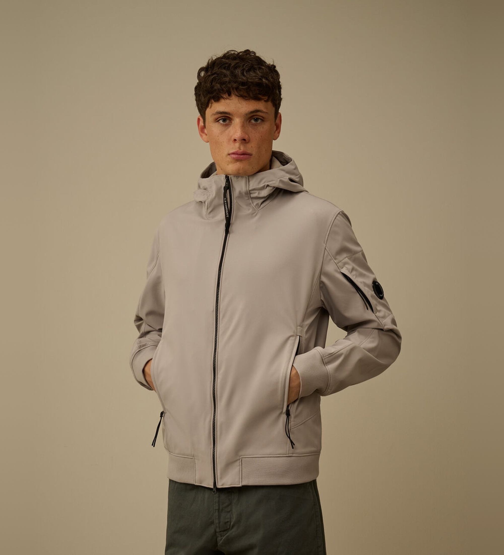 C.P. Company für Herren. 20CMOW729A005968A CP Lens Jacket beige (XXL), Lässig, Polyester