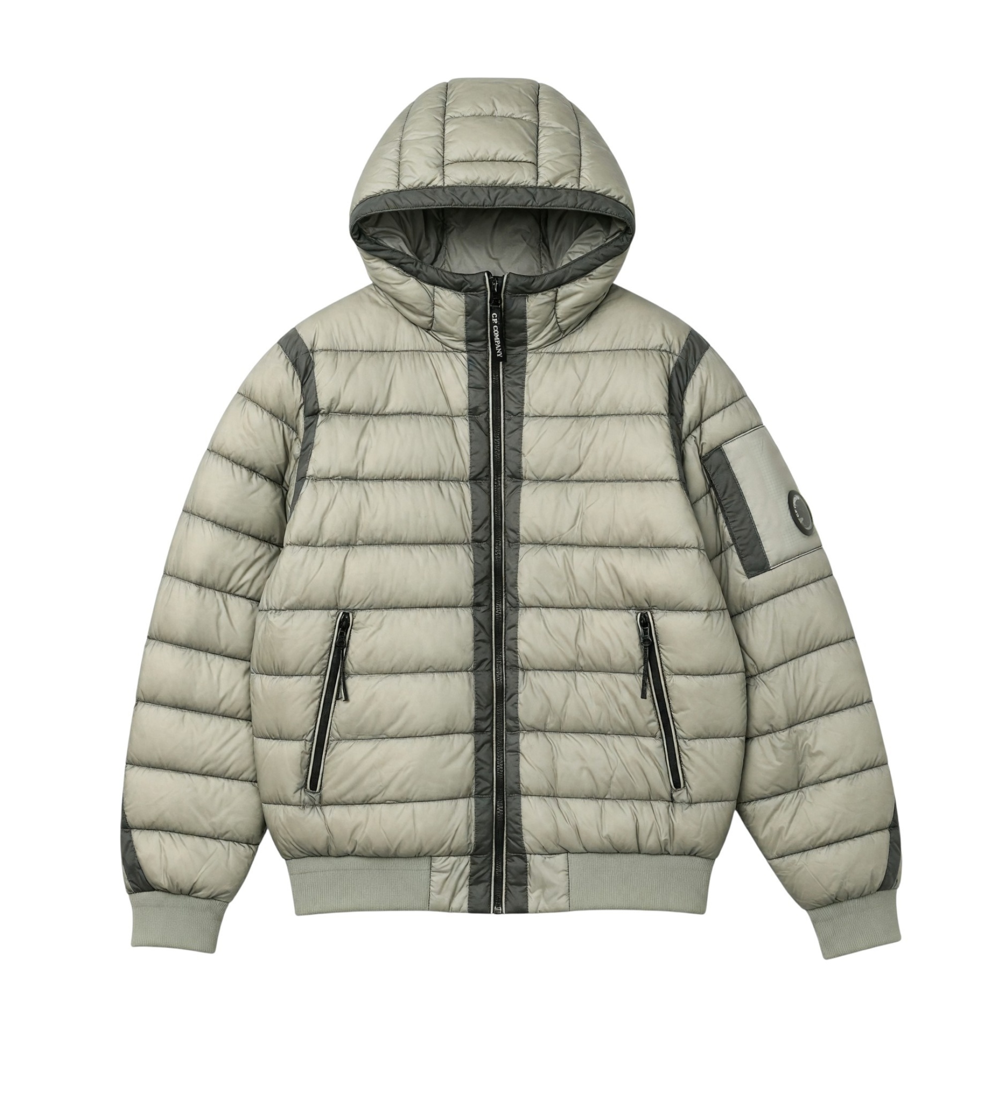 C.P. Company Kidsvoor jongens. CMS01QL3AB1 Grijze gewatteerde Feather jas (12años= 156cm), Casual, Grijs, Polyamide, kinderkleding