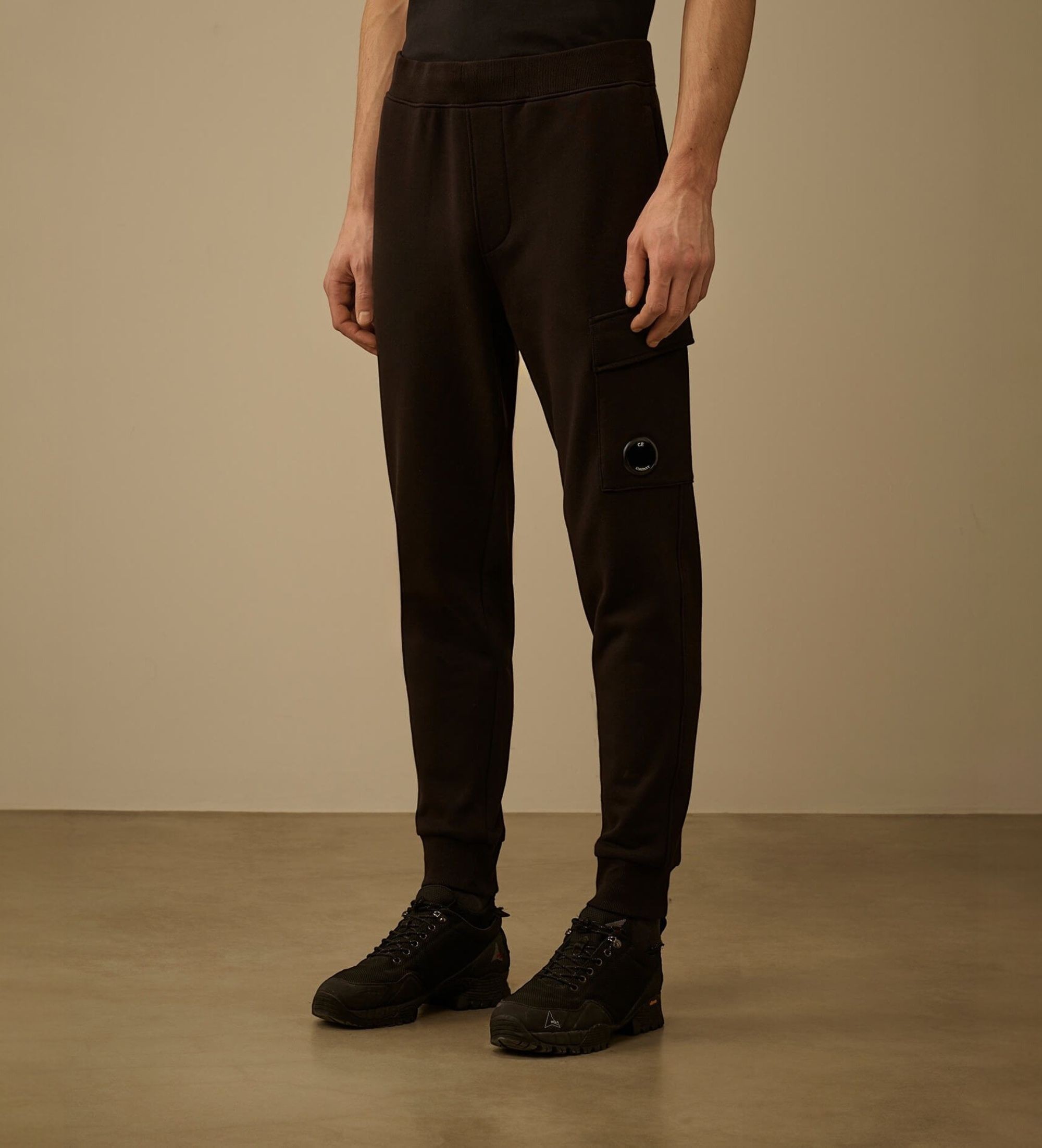 C.P. Company für Herren. RCCMSP717A005086W Hose Diagonal Raised Fleece Lens schwarz (M), Lässig, Baumwolle