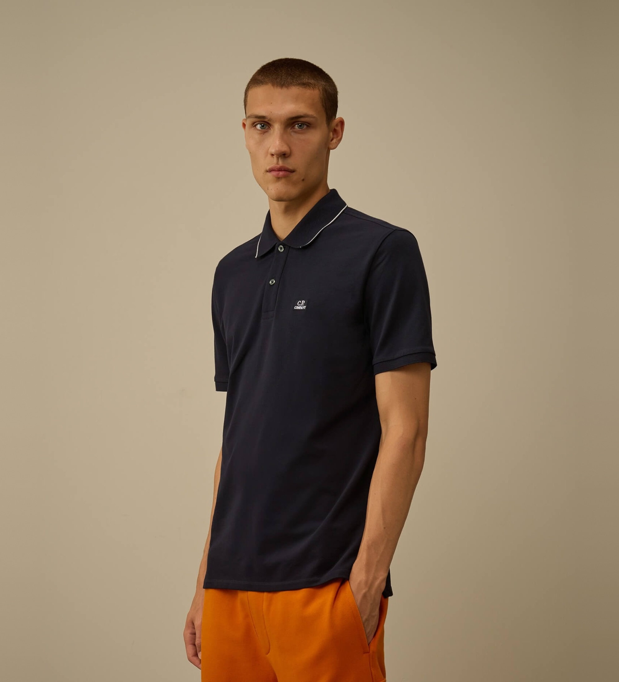 C.P. Company für Herren. RCCMPL722A005263W Polo Stretch Piquet marineblau (S), Lässig, Baumwolle, Kurzarm