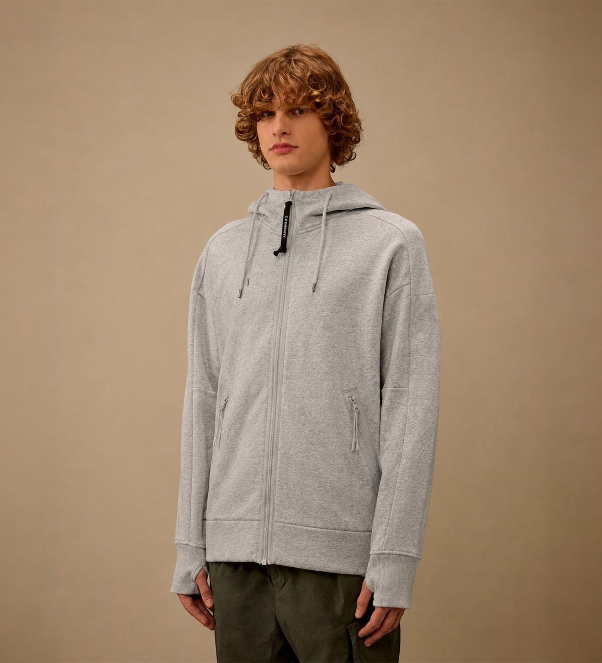 C.P. Company für Herren. RCCMSS715A005086W Graues Diagonal Raiser Sweatshirt (S), Lässig, Baumwolle