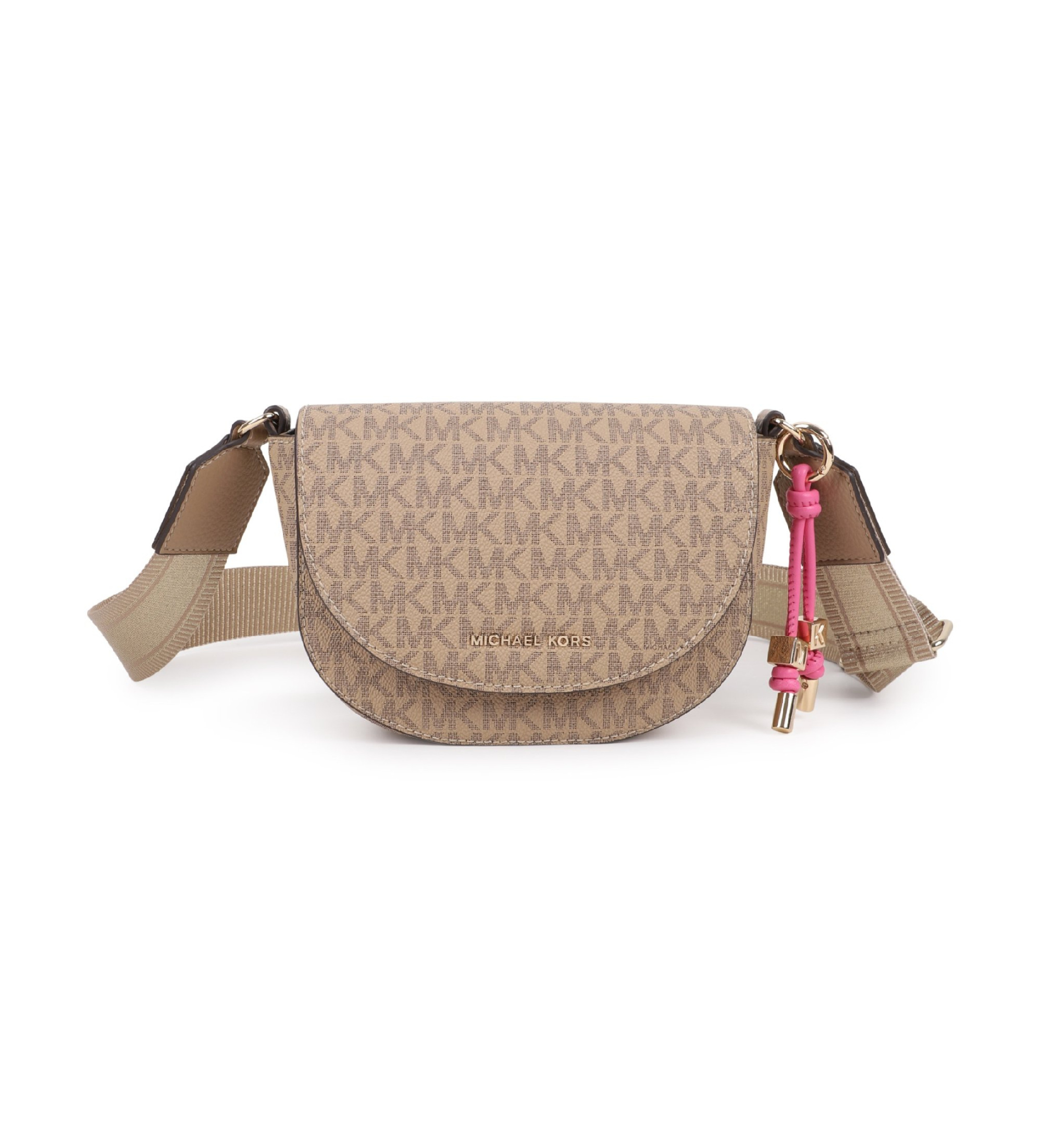 Michael Kors für Mädchen. R30632 Beigefarbene Halbmond-Umhängetasche (OSFA), Lässig, Polyurethan, Kinderbekleidung