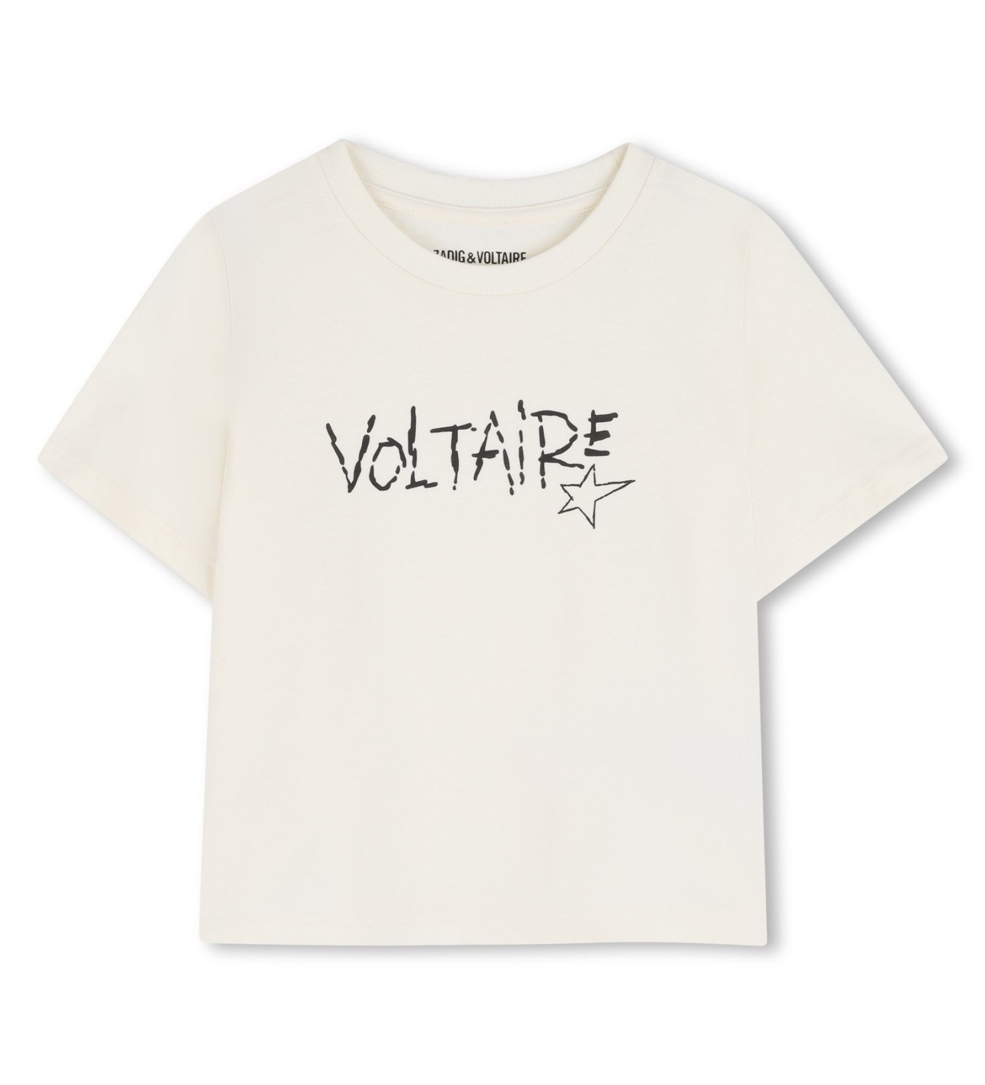 Zadig & Voltaire für Mädchen. X60531 M.C. T-shirt weiß (10Y= 138cm), Lässig, Baumwolle, Kurzarm, Kinderbekleidung
