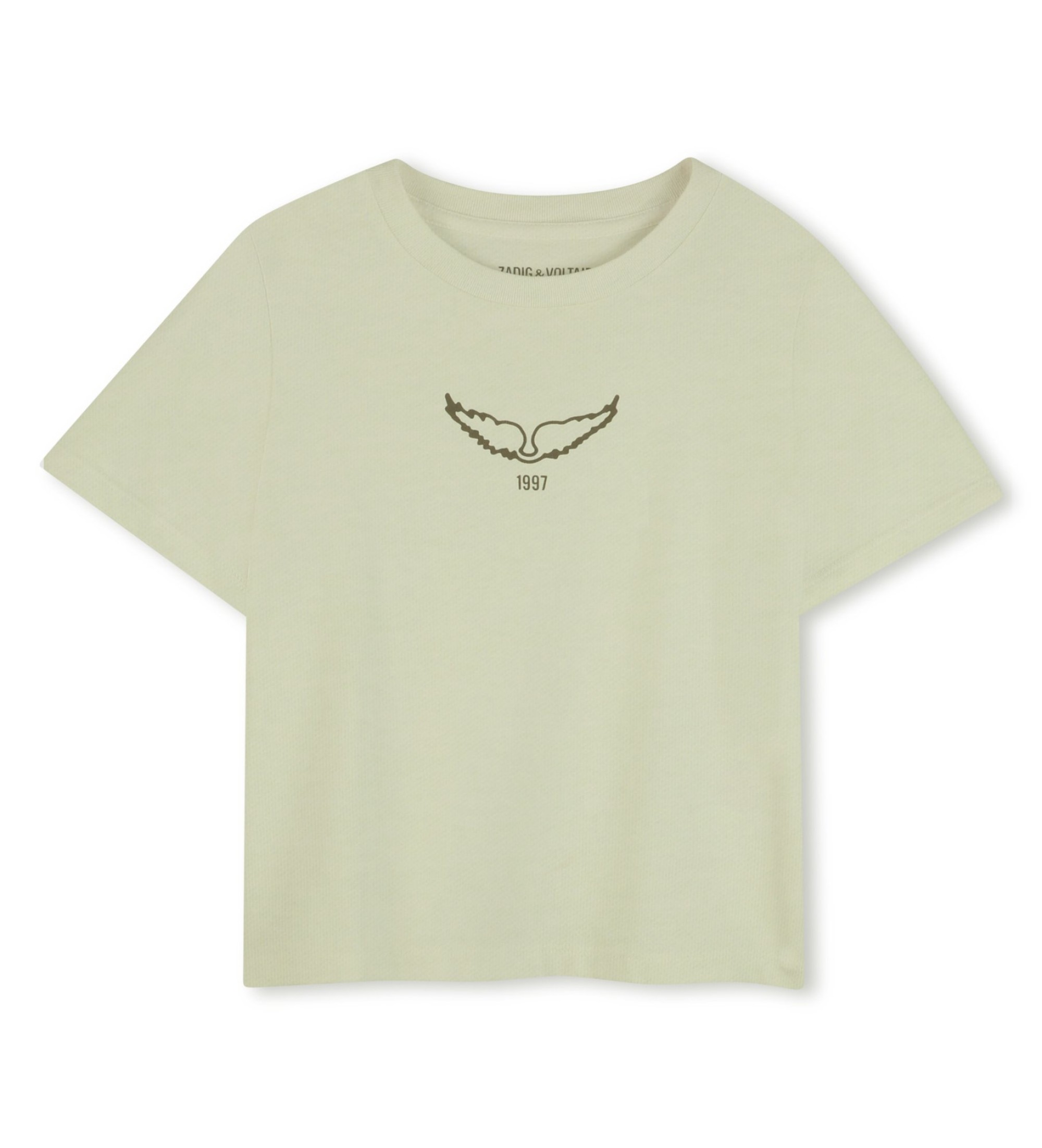 Zadig & Voltaire für Mädchen. X60531 M.C. grünes T-Shirt (14Y= 156/162cm), Lässig, Baumwolle, Kurzarm, Kinderbekleidung